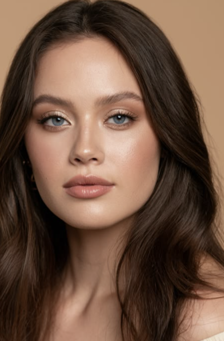 Make-up Example 1, brown hair soft shades
