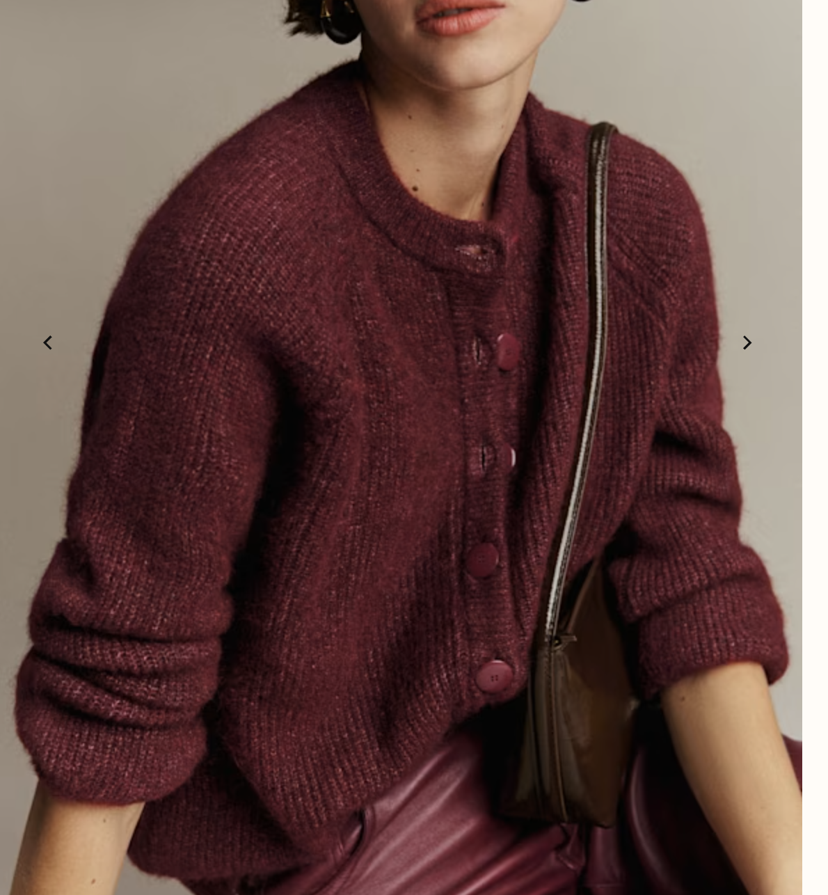 Example outfit, burgundy knit and burgundy leather pants