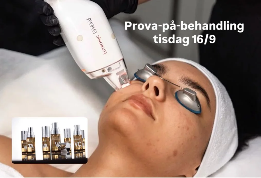 ✨SUPER ERBJUDANDE ✨
Tisdag 16/9 kommer Rebecca fr&aring;n Lase MD till oss och erbjuder prova-p&aring;-behandling med v&aring;r laser Lase MD f&ouml;r endast 595:- bara under dagen. Ord. behandlingspris 2995:- (ansikte) 

Vad &auml;r  LaseMD? 

LaseM