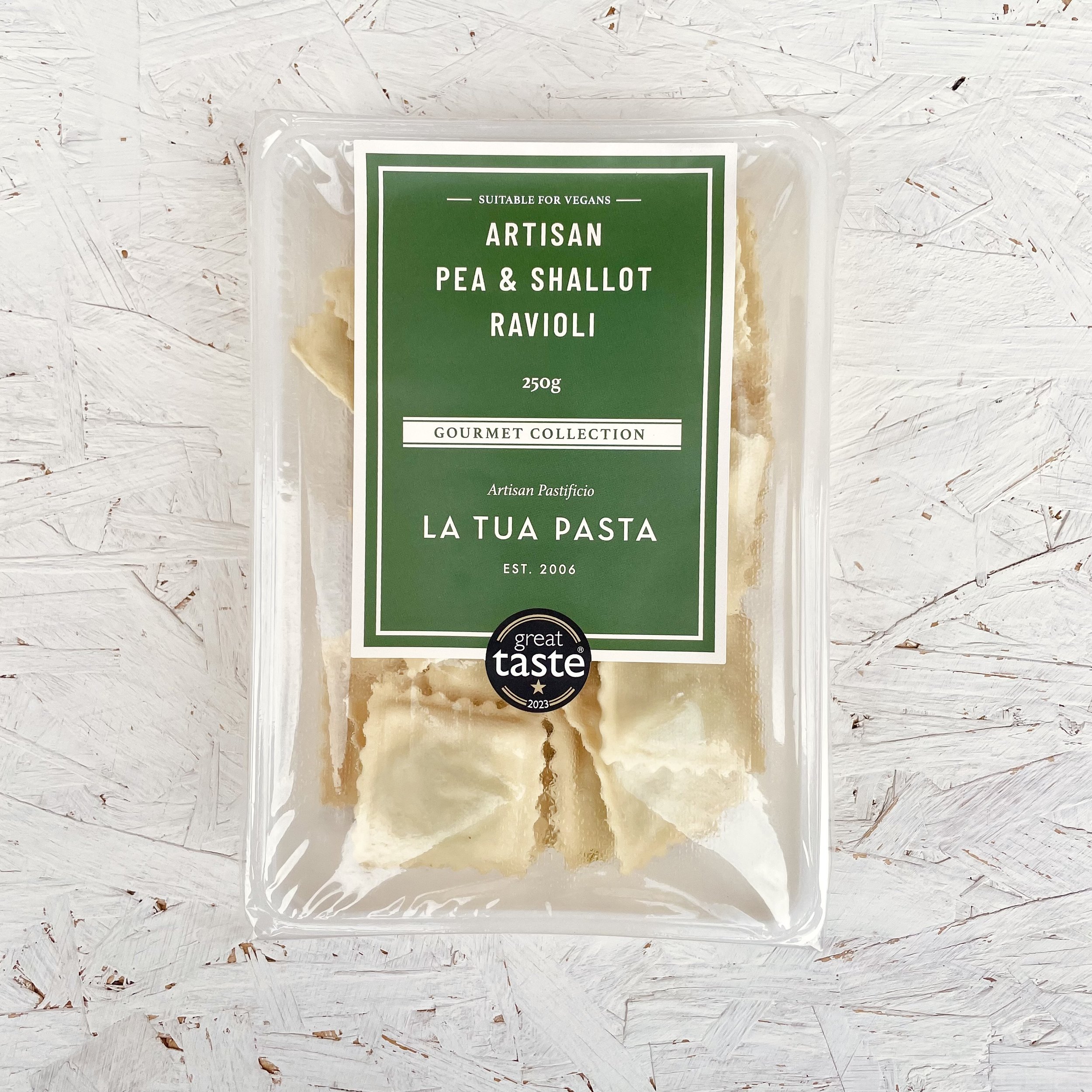 Artisan - pea & shallot ravioli (vegan)