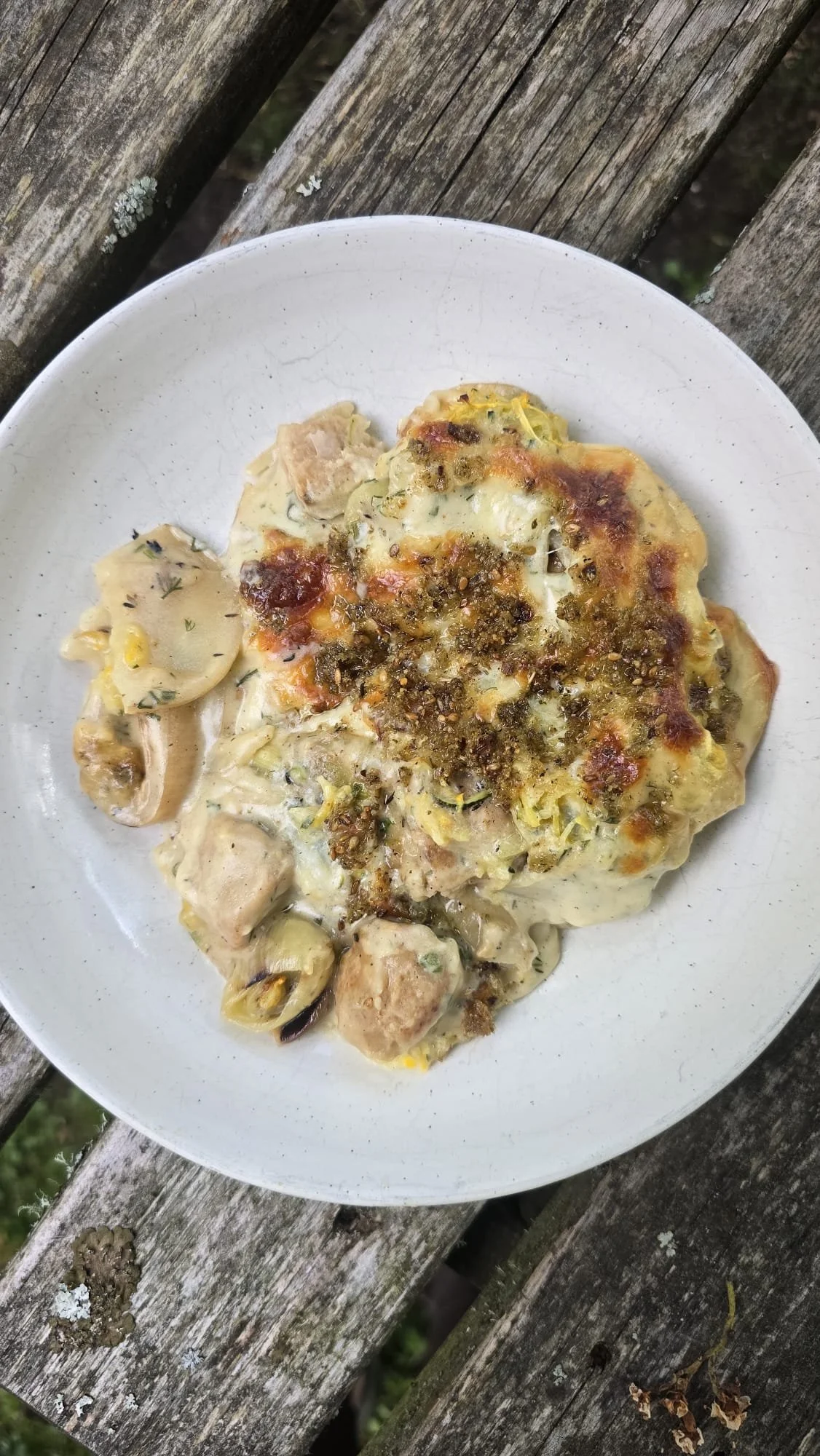 Veggie sausage gratin