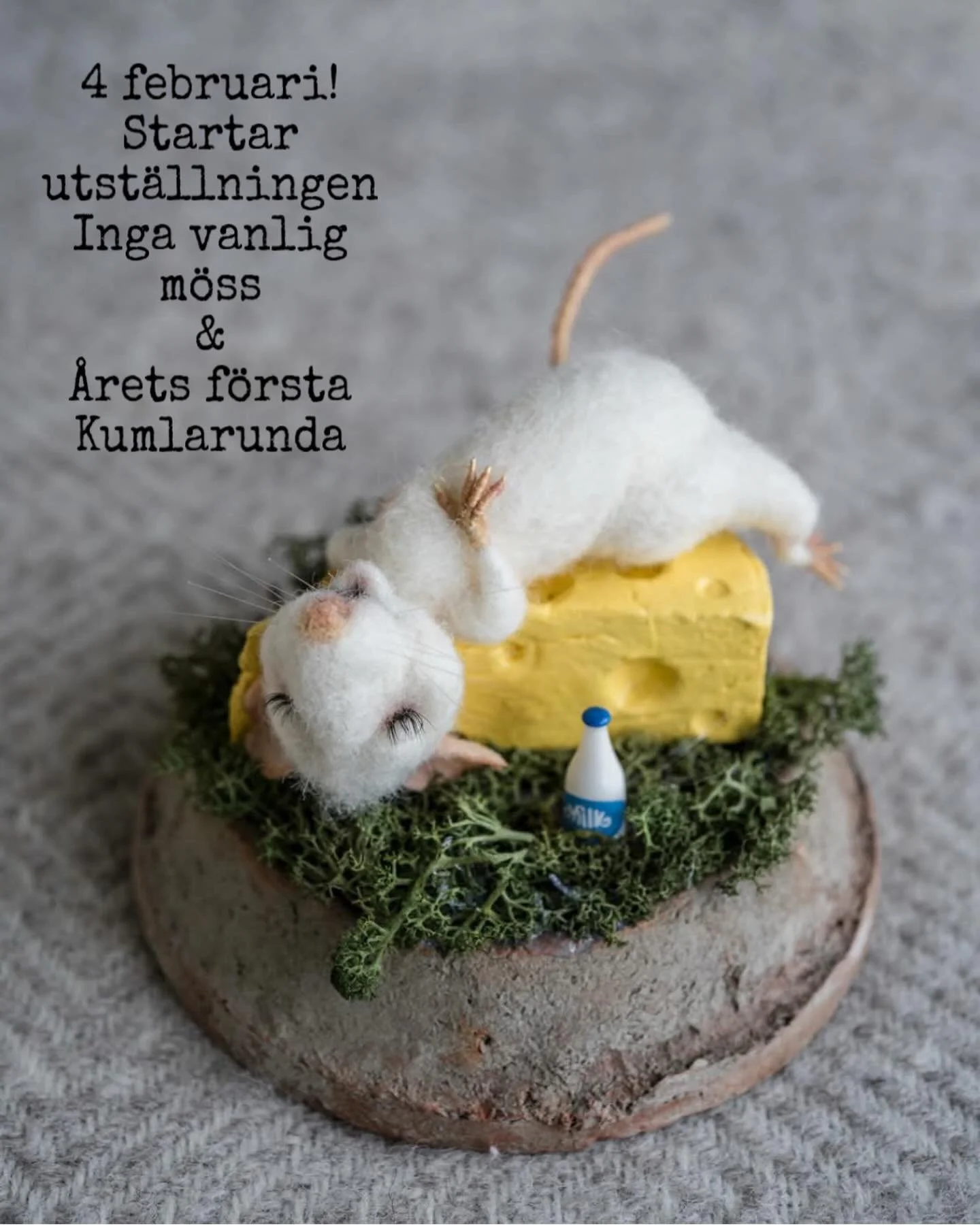 P&aring; onsdag h&auml;nder det grejer😊

4-21 februari har jag en utst&auml;llning i butiken med Gunilla Potila Skymans tovade m&ouml;ss - Inga vanlig m&ouml;ss. &Aring;r s&aring; glad &ouml;ver att f&aring; visa er dessa underbara skapelser. Tack @