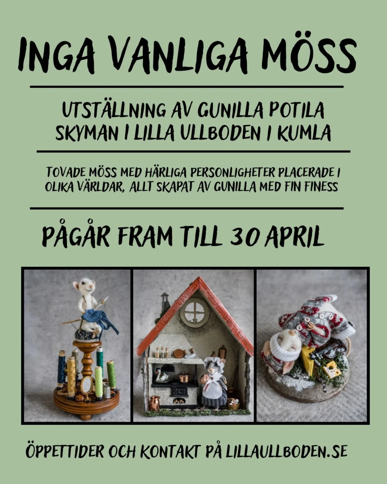 Ni har v&auml;l inte missat att m&ouml;ssen &auml;r kvar i boden fram till sista april 🐭 S&aring; m&aring;nga detaljer att uppt&auml;cka i dessa ljuvliga skapelser 💕🐭

Alla skapade av @gunillaspysseloting