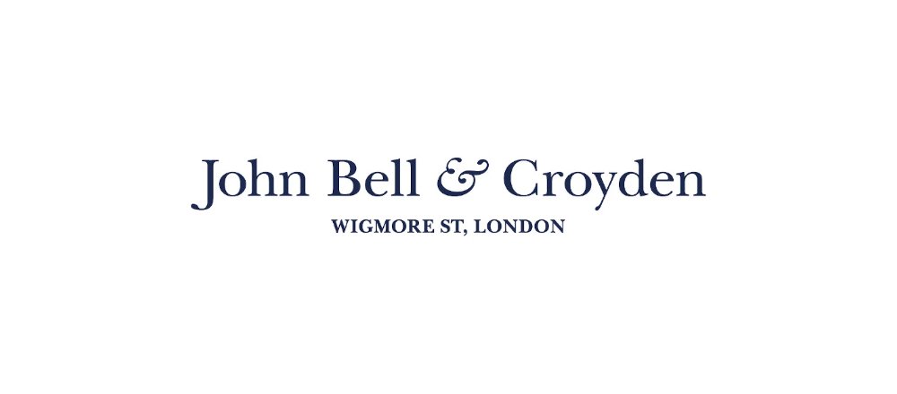 Text reading 'John Bell & Croyden, Wigmore St, London' on a white background.
