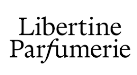 Text logo reading 'Libertine Parfumerie' in black font