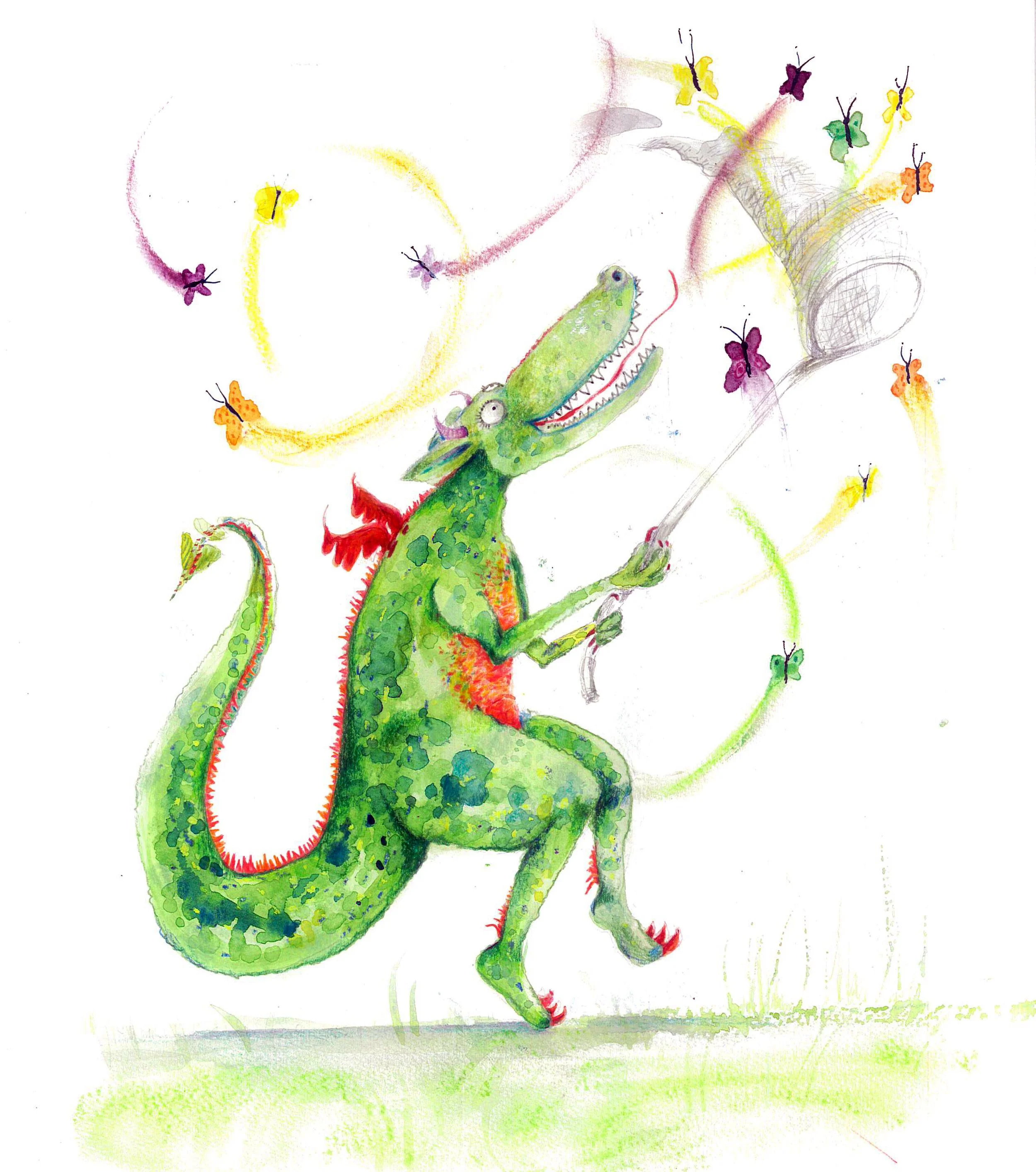 Available as a greetings card! Lepidopterist Dragon