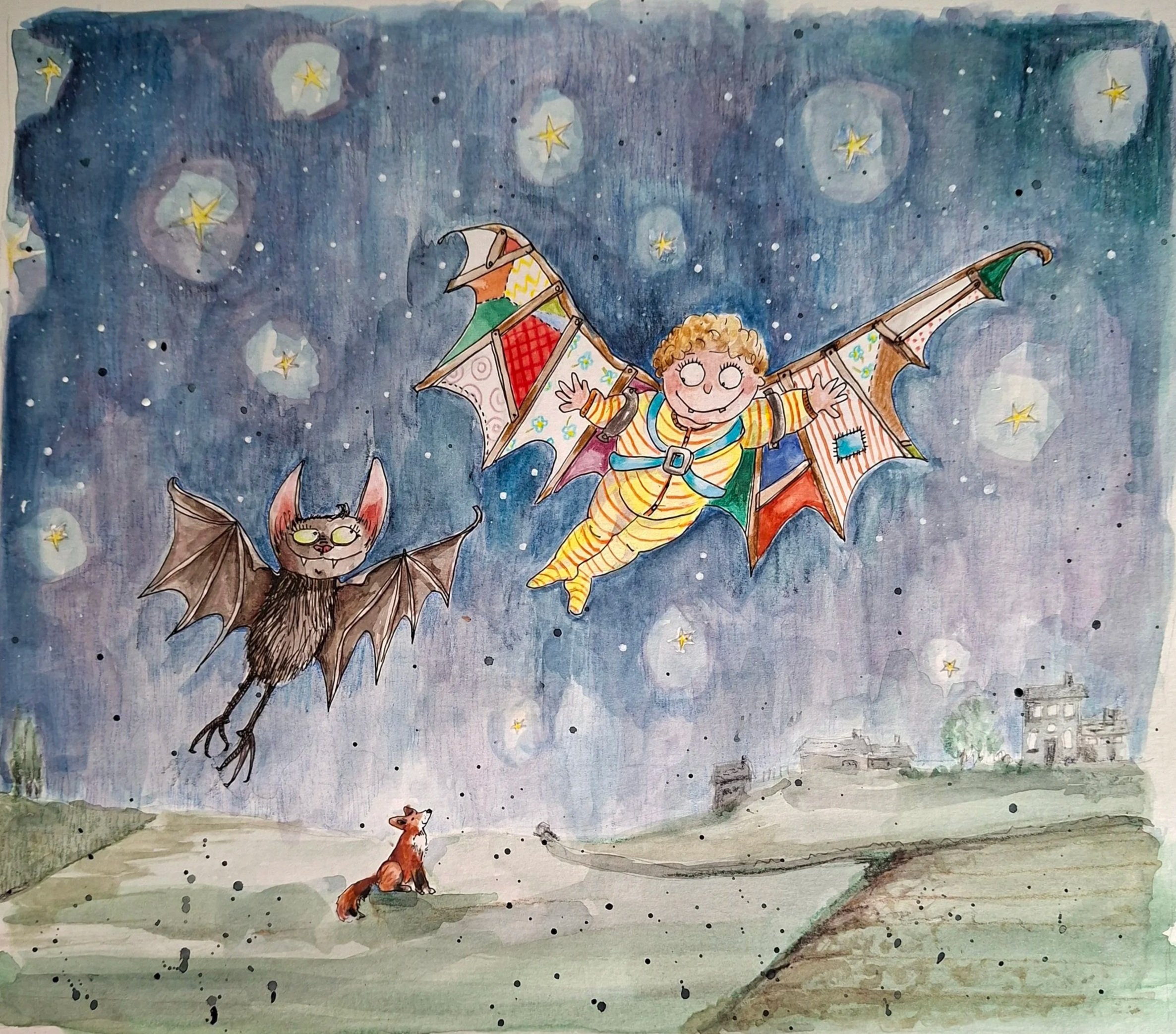 Babsy and Batty made some wings from some stuff they found in the attic.
