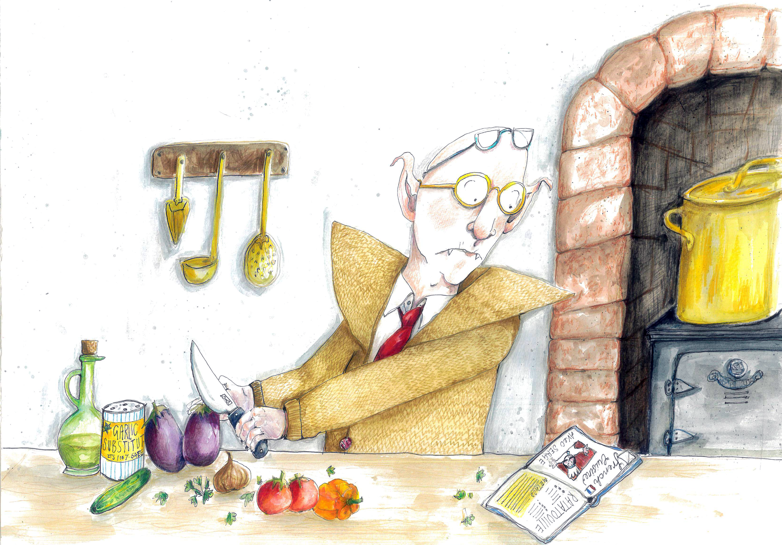 The Count chopped vegetables for the ratatouille