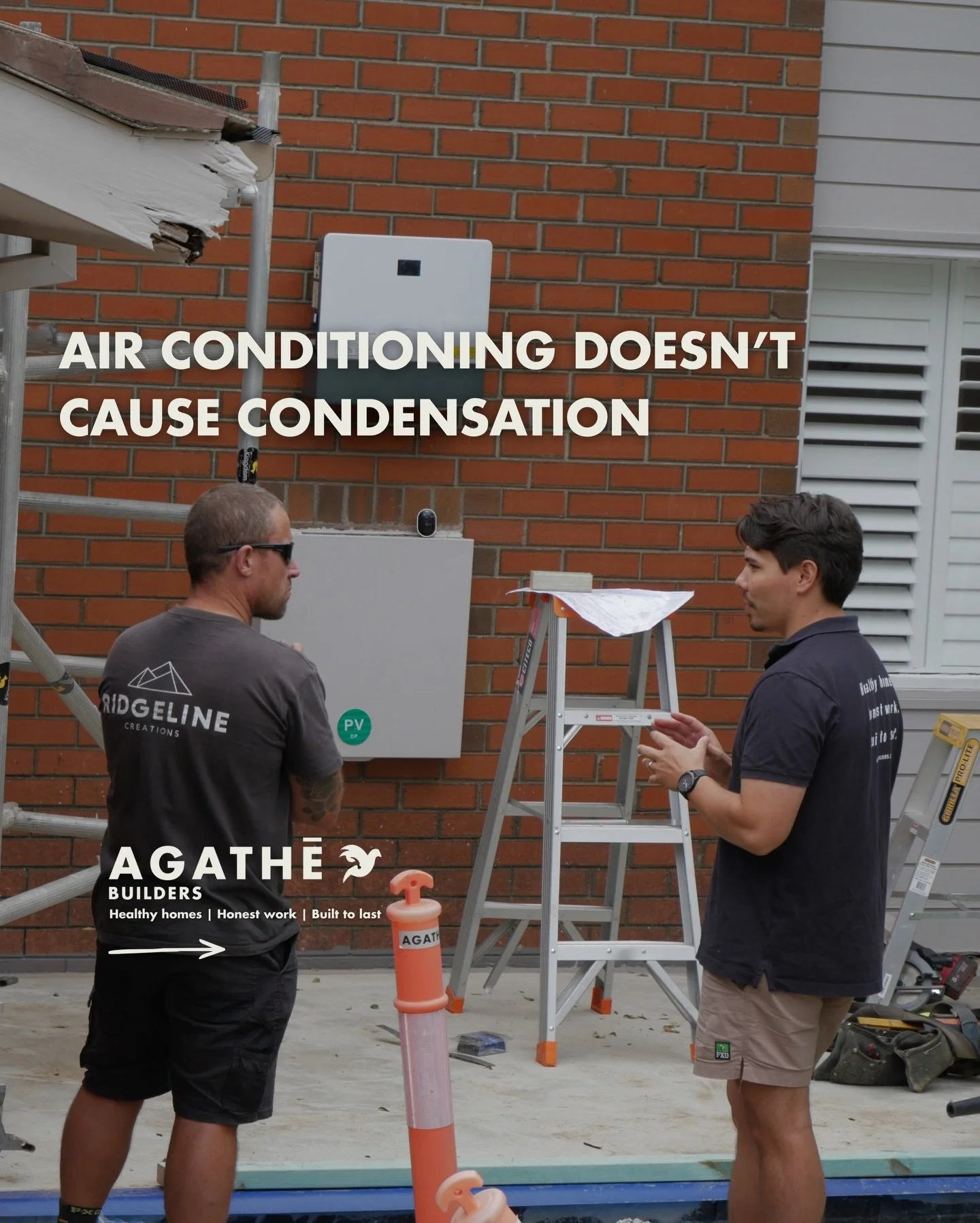Air conditioning doesn&rsquo;t create condensation.

But it can expose problems that already exist within a home&rsquo;s design. When indoor temperatures drop and warm air interacts with cooler surfaces in the structure, condensation can form inside 