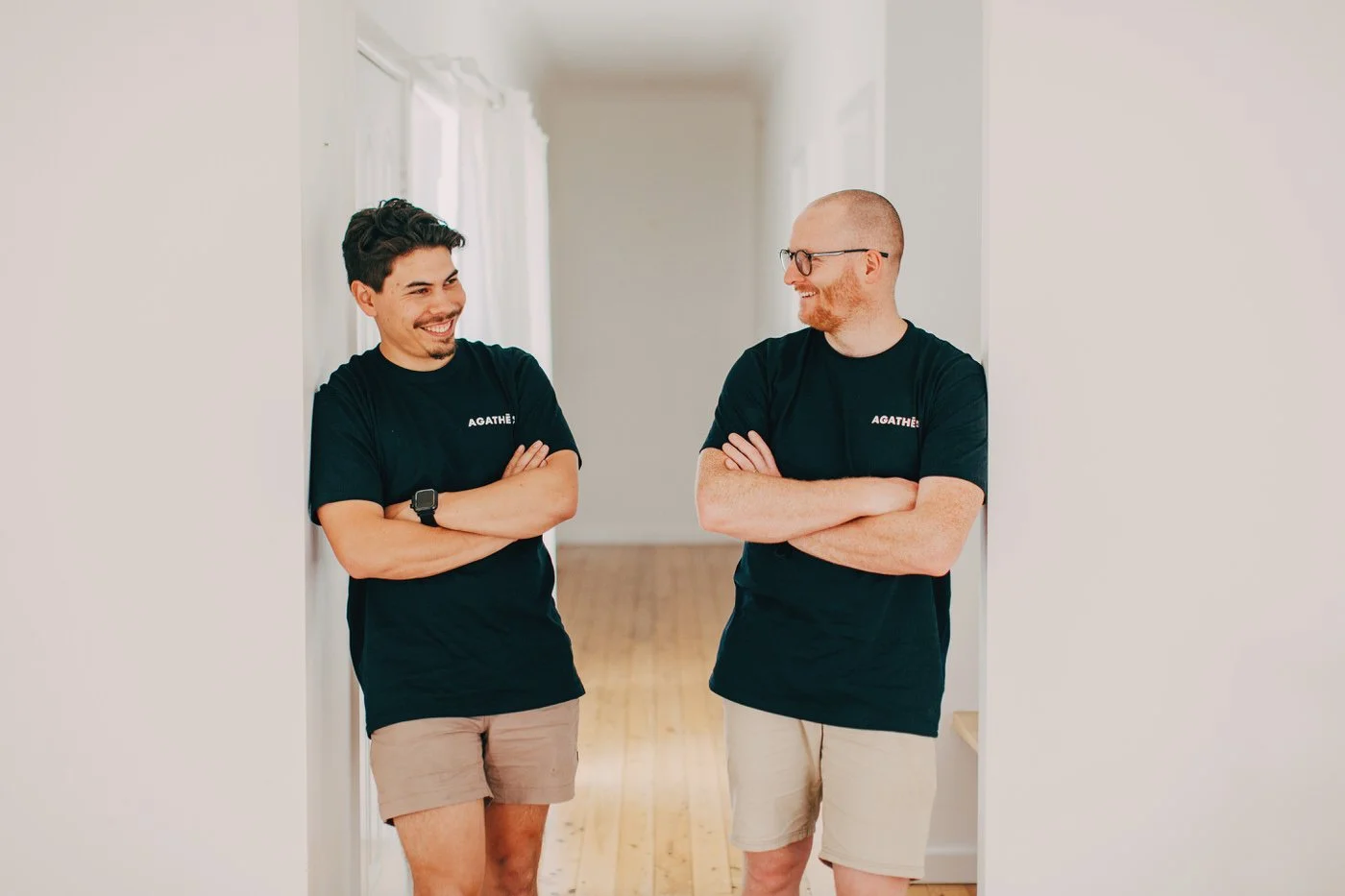 AGATHĒ construction team inside completed renovation project, trusted builders for custom extensions in Hills District with focus on quality craftsmanship