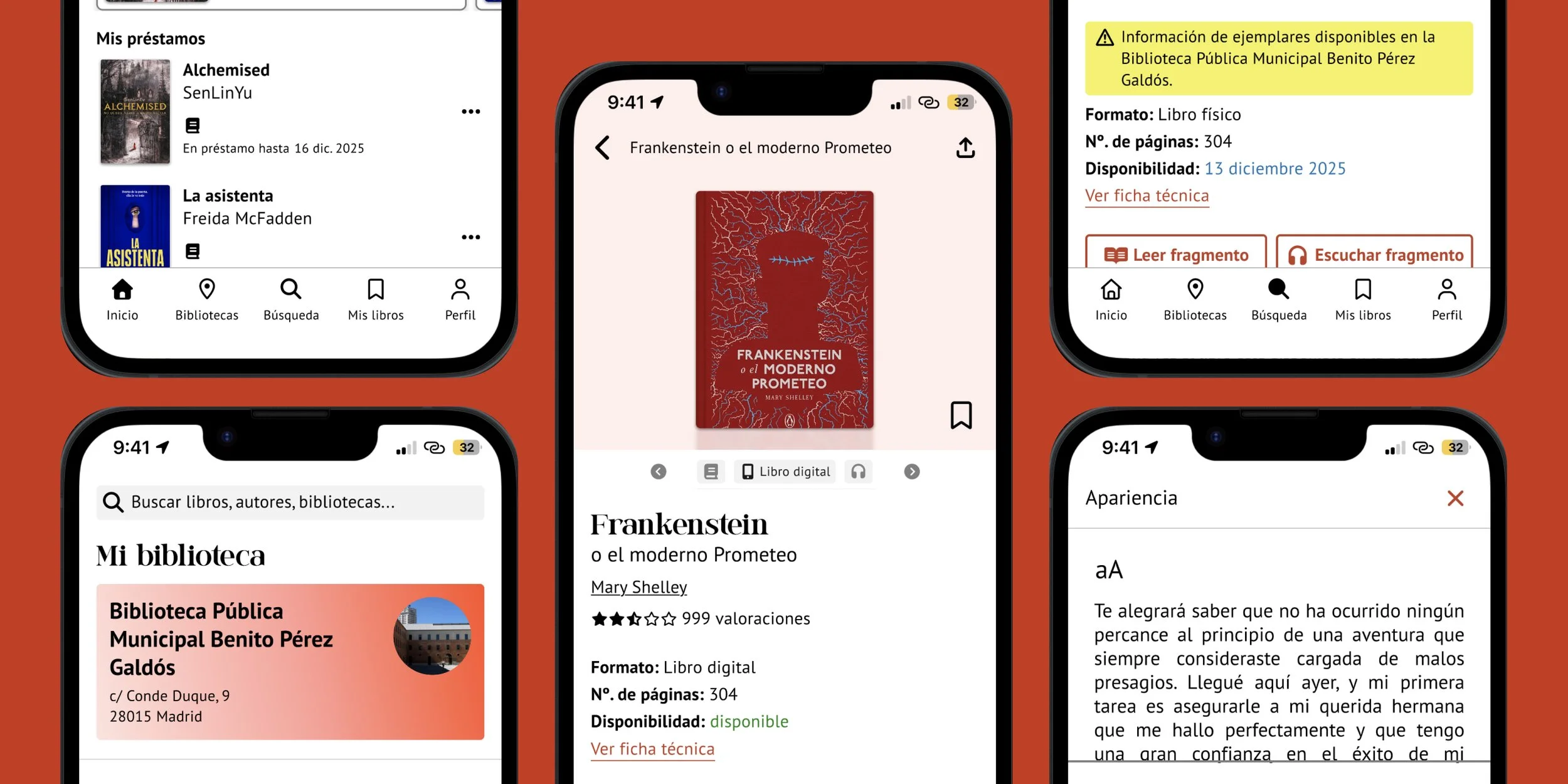 Grupo de móviles organizados en cuadrícula.