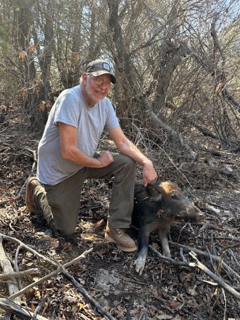 Hog Hunting above the cave.