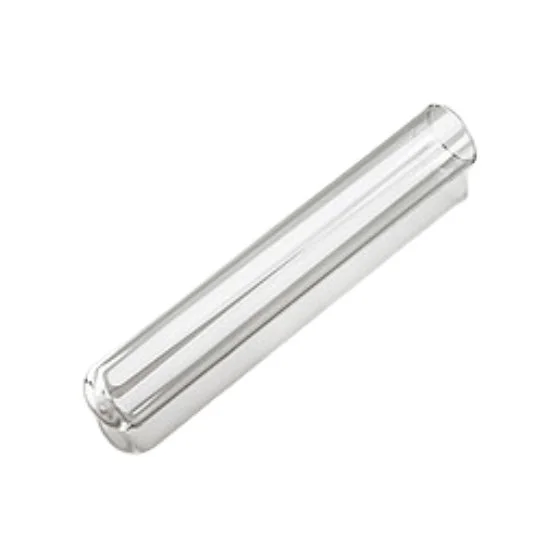 A clear glass rolling pin