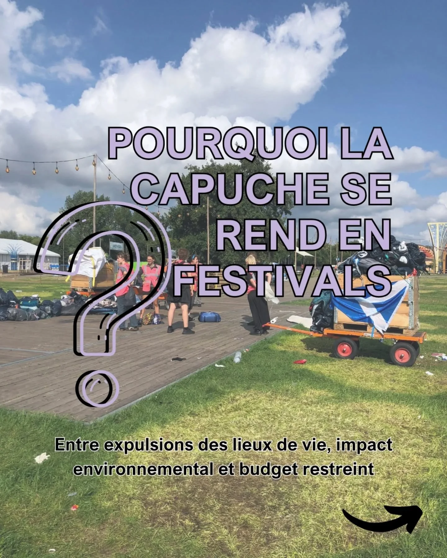 La Capuche repart en festival &agrave; l&rsquo;&eacute;t&eacute; 2026!! ✨⛺

Viens-nous rejoindre!! Le ramassage au festival Roskilde est d&eacute;sormais complet, mais il reste des places pour d&rsquo;autres ramassages comme Airbeat One.

Contacte-no