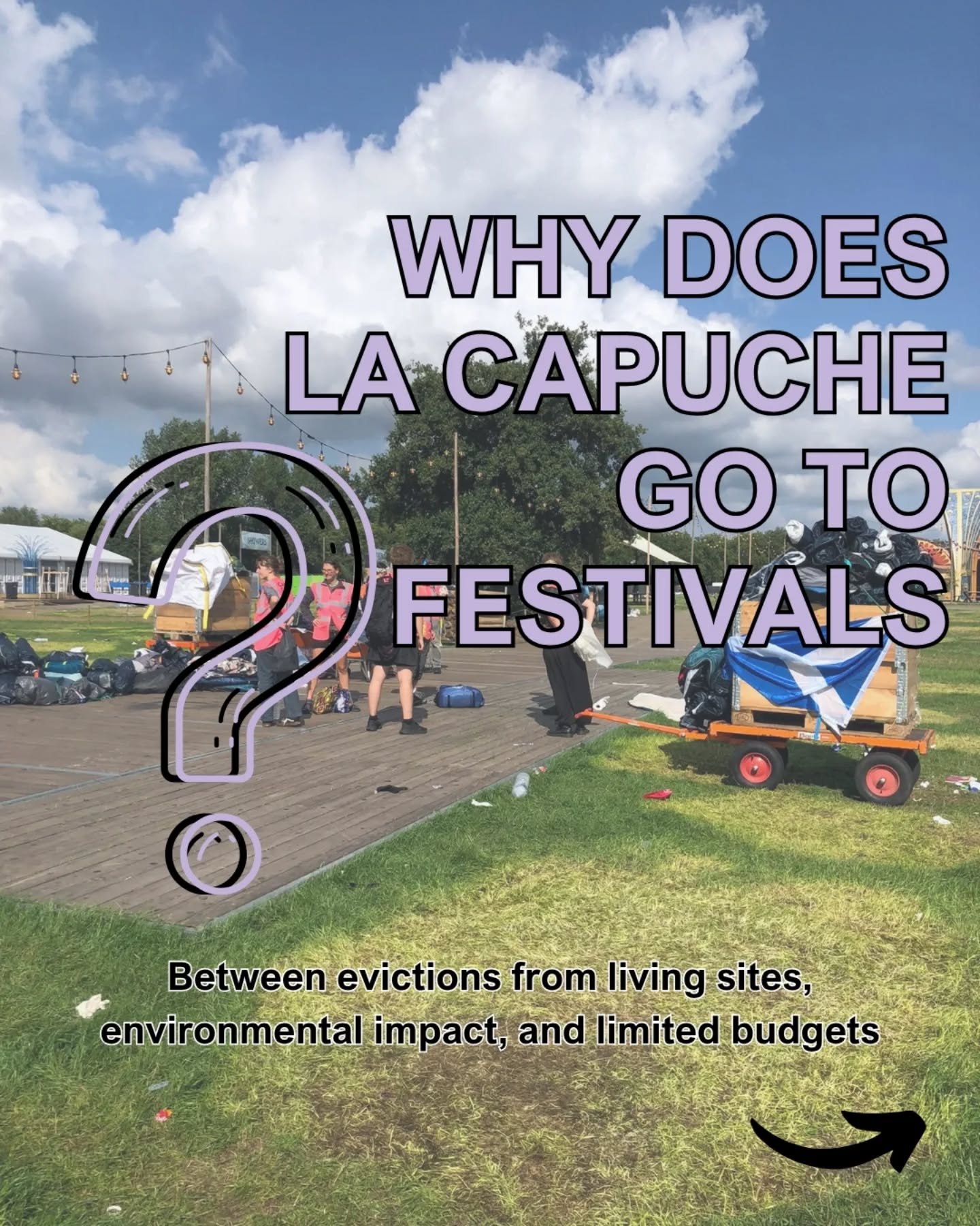 La Capuche is going to festivals this summer 2026!!✨⛺

Join us!! The festival salvaging at Roskilde is already full, but we are still looking for volunteers for others salvagings such as Airbeat One.

Contact us on DM, on email (bonjour@lacapuche.org