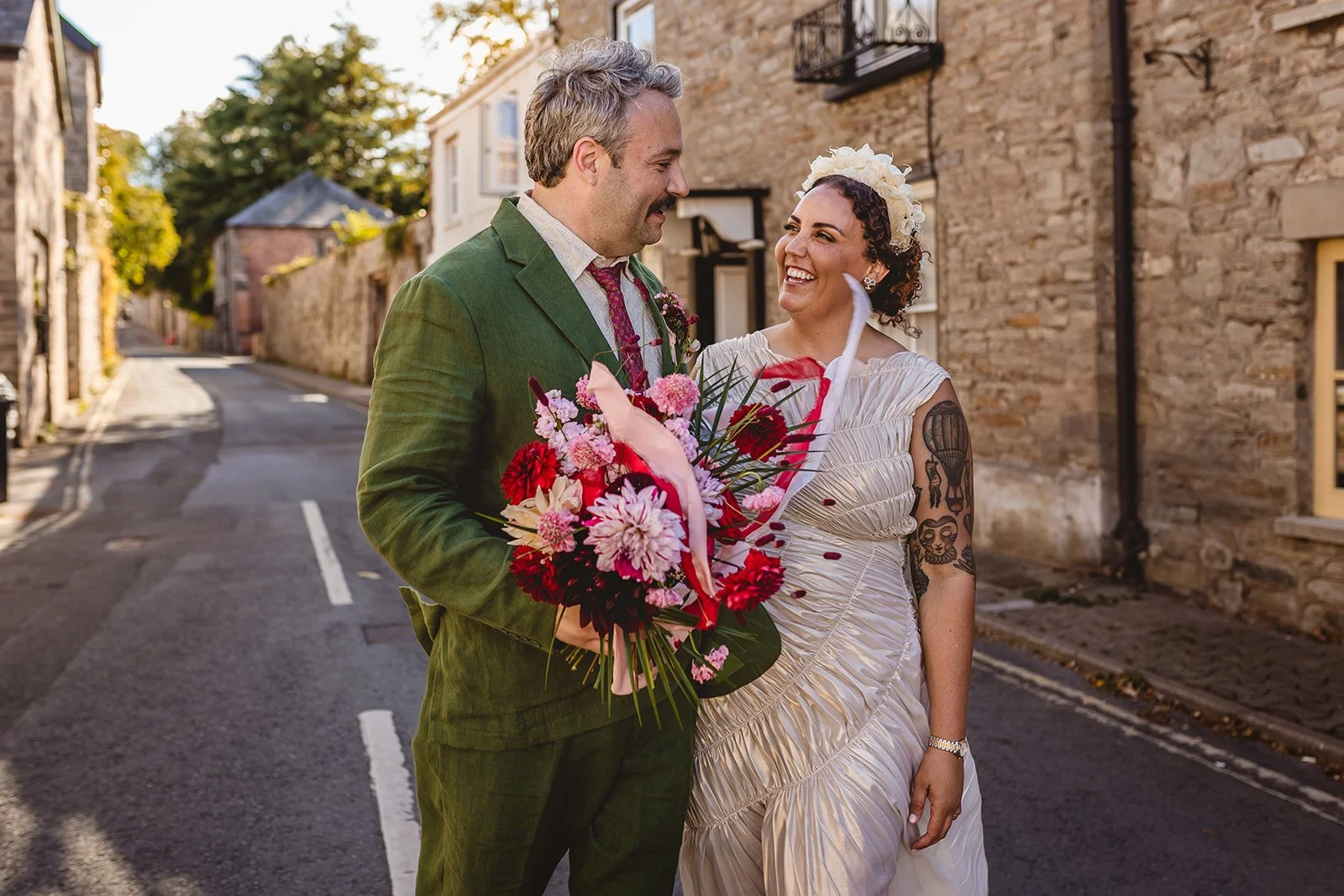 Colourful and candid wedding dream at The Globe, Hay on Wye!