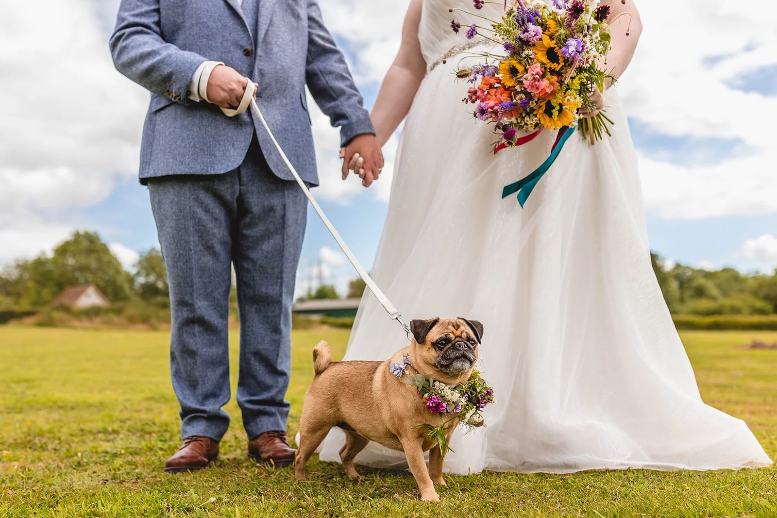 Colourful barn wedding at Naas Court Farm Featuring Loly-Poly the pug!