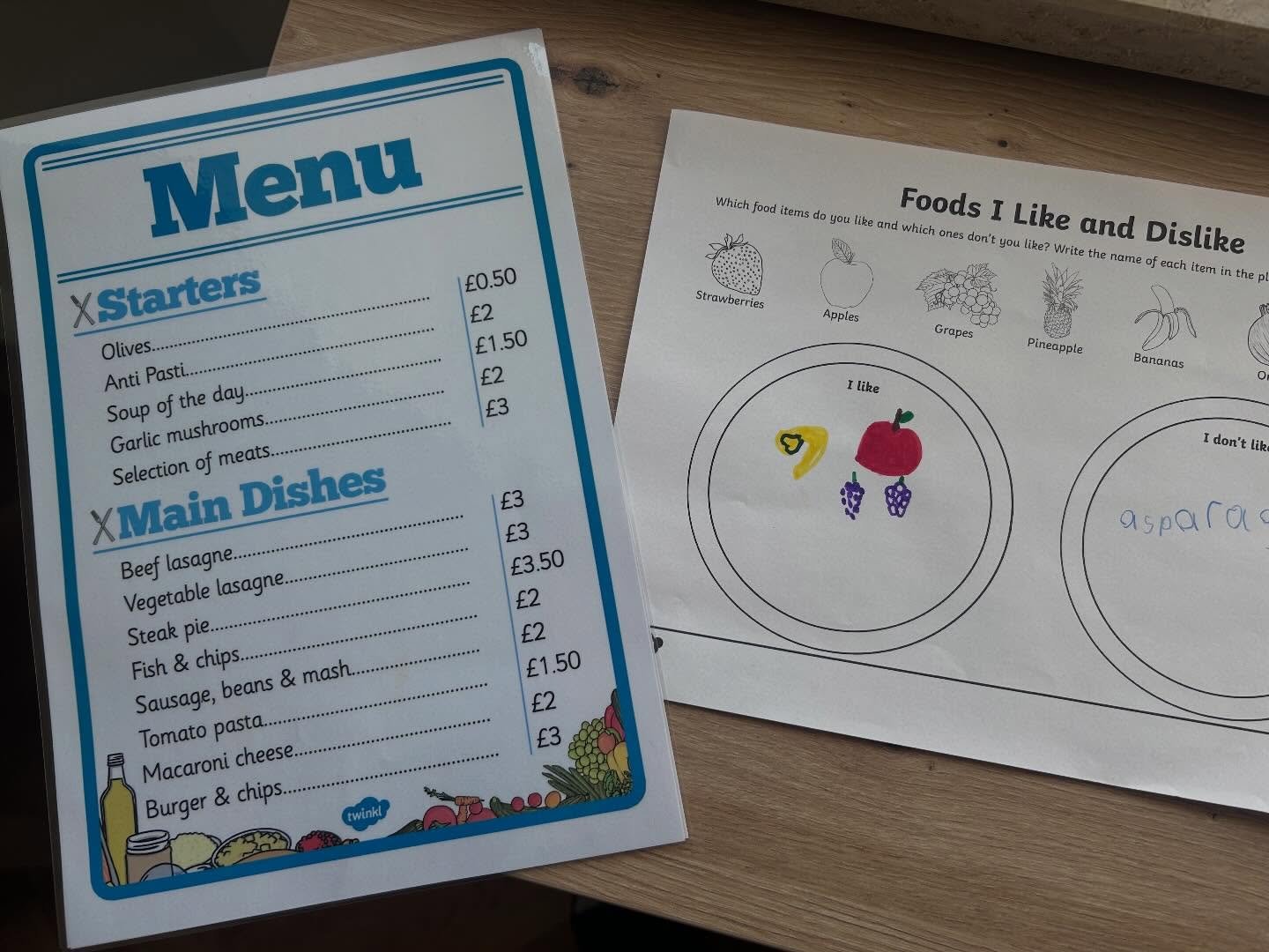 Restaurant week at the BFC is about ordering and drawing your favorite food to eat! Bon Appetite!!! #englischf&uuml;rkinder #brightfutureclubs