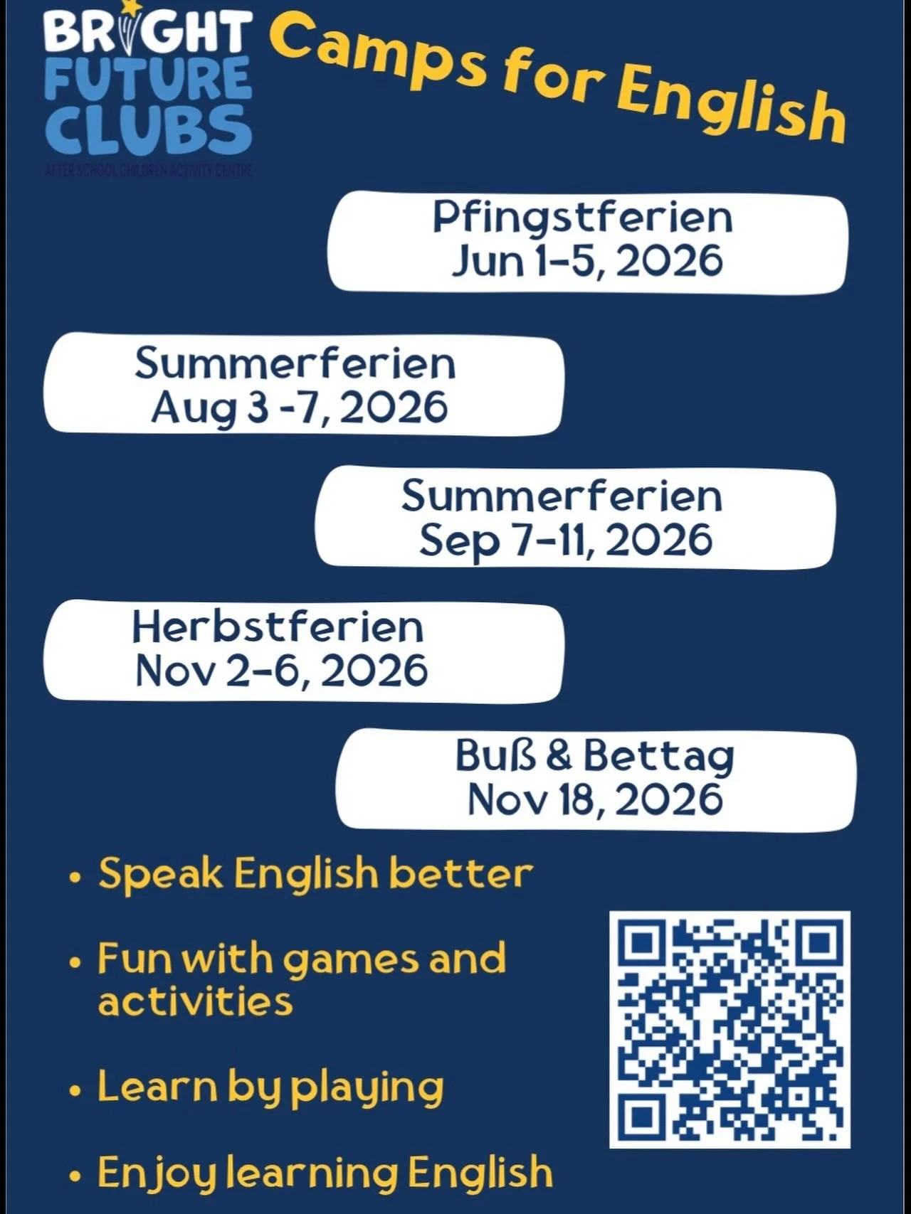 A camp your child will never forget ☀️🌍

At Bright Future Clubs English Camps, learning goes beyond the classroom. Kids build confidence, make international friendships, and improve their English naturally through fun activities, games, and real-lif