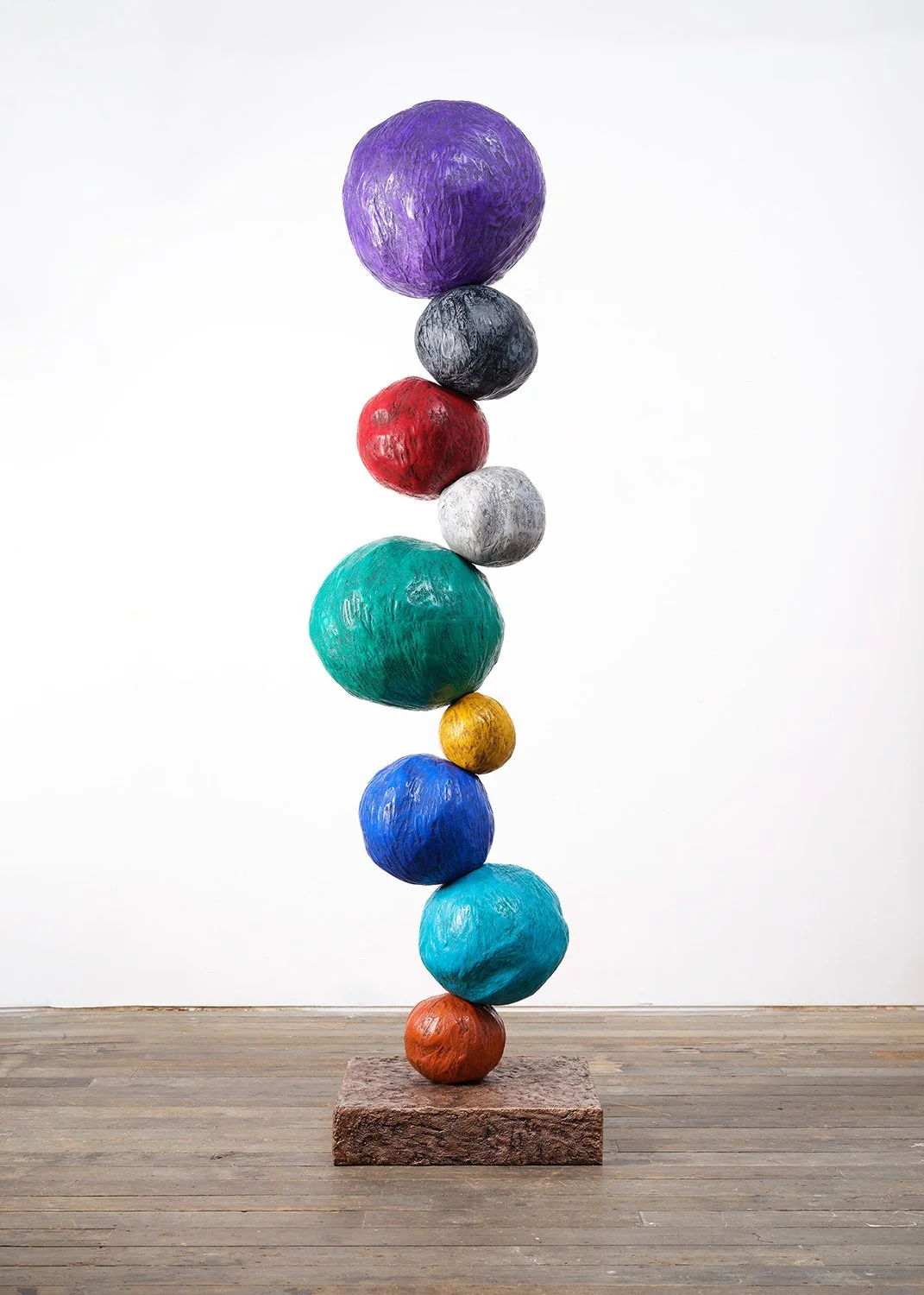 Annie Morris sculpture with colourful patinas