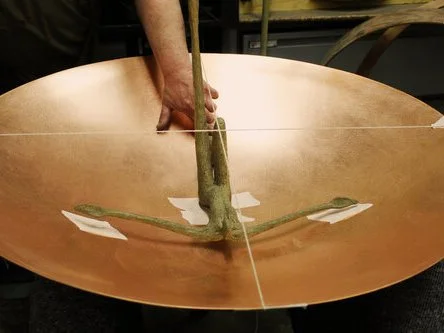 A Michael Speller sculpture being measured prior to patination