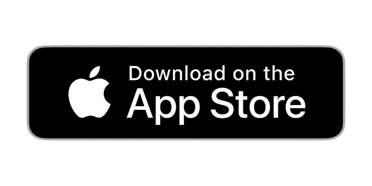 Black button with white Apple logo and text to download on the App Store.