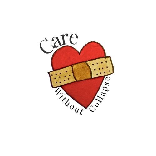 A drawing of a red heart with a bandage across it, conveying a symbol of healing or emotional comfort.