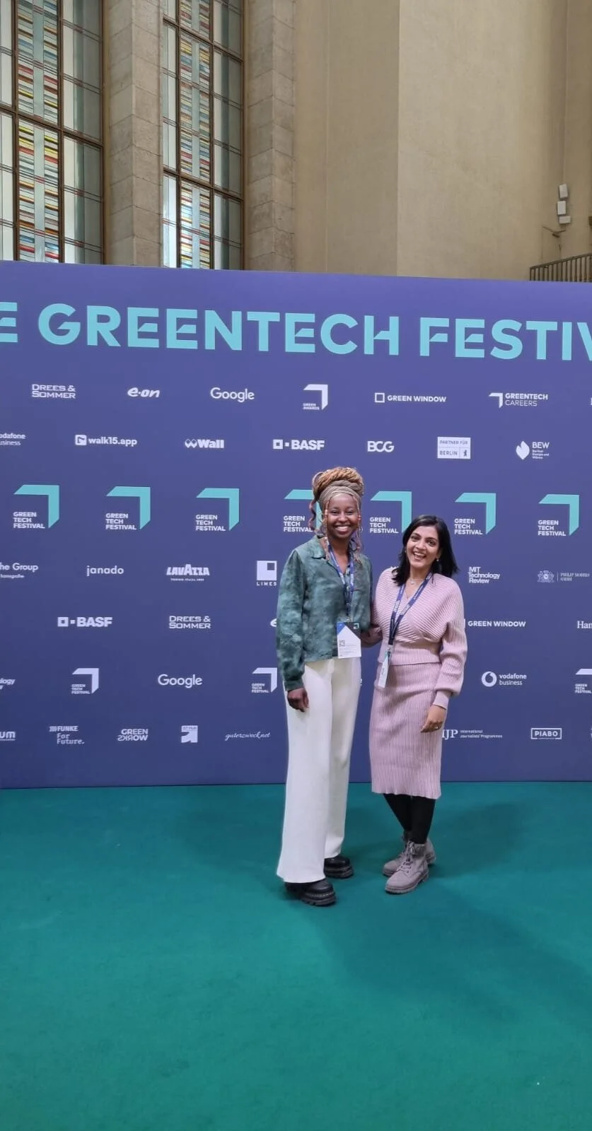 Kamogelo and Ishwarya at GreenTech Festival, Berlin