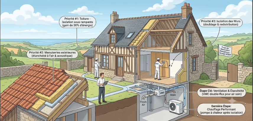 Comment bien préparer la rénovation énergétique de sa maison en Normandie