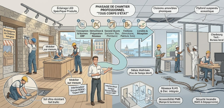 Rénovation de locaux professionnels et commerces dans la Manche : Valorisez votre activité