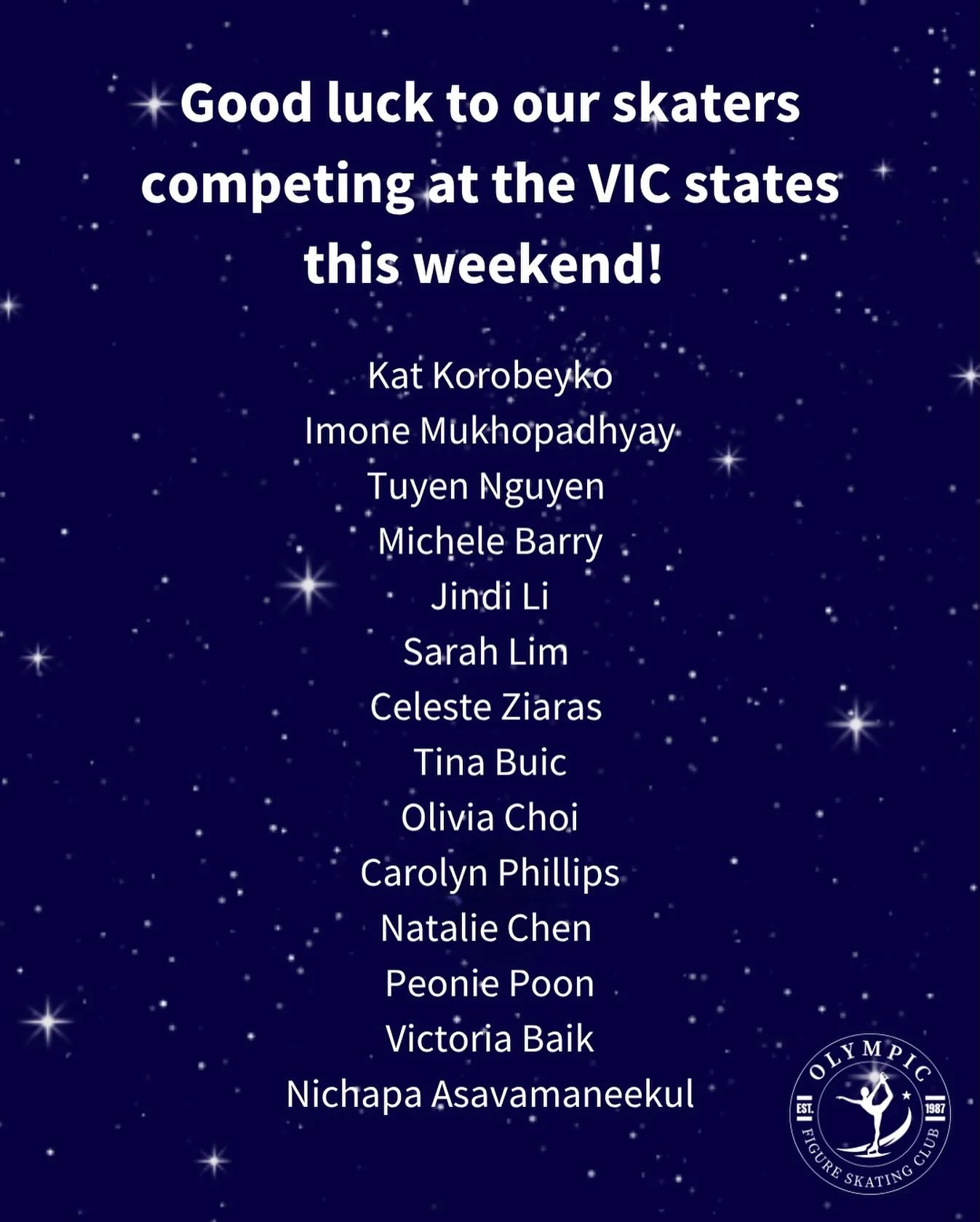 Good luck OFSC skaters 🎉🤍⛸️ #ofsc#olympicfigureskatingclub#iceskating#isv#isa#figureskatingmelbourne#figureskatingaustralia#figureskatingcomp#iceskating