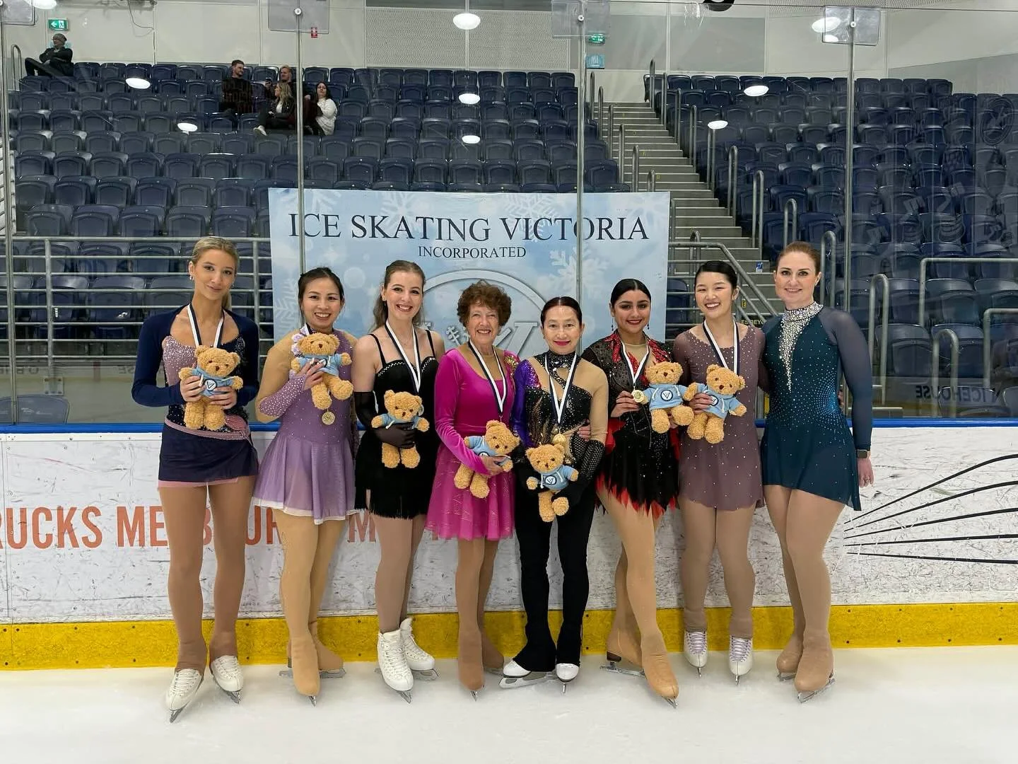 OFSC girls forever 🫶🏽 congratulations Celeste, Michelle, Kat, Michelle, Tuyen, Imone, Sarah &amp; Tina ⛸️🤍 #ofsc#olympicfigureskatingclub#iceskating#figureskating