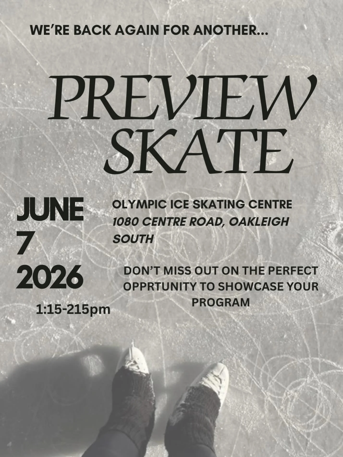 WE&rsquo;RE BAAAAAACK 🤩  Olympic figure skating club presents yet another preview skate!

Our lucky club members will get access to the jotform THIS SUNDAY at 8pm so members keep an eye out on your emails! 💌👀

Don&rsquo;t miss out as slots went su