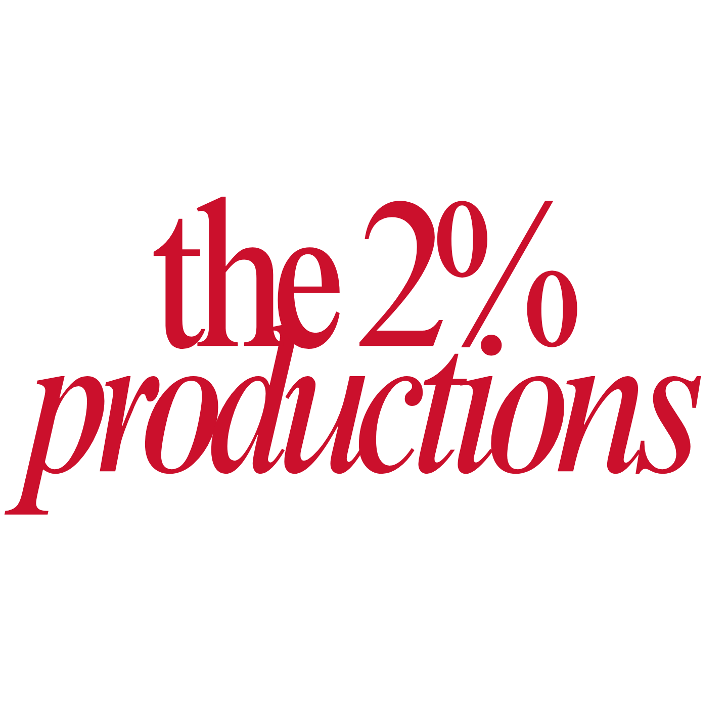 Text says 'the 2% of productions' in red font on a black background.
