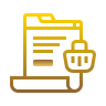 A yellow folder with a document and a padlock symbol, representing secured or protected files.
