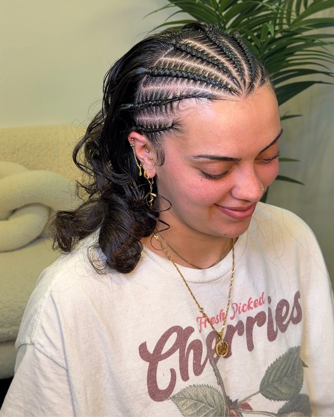 Half Cornrow Braids