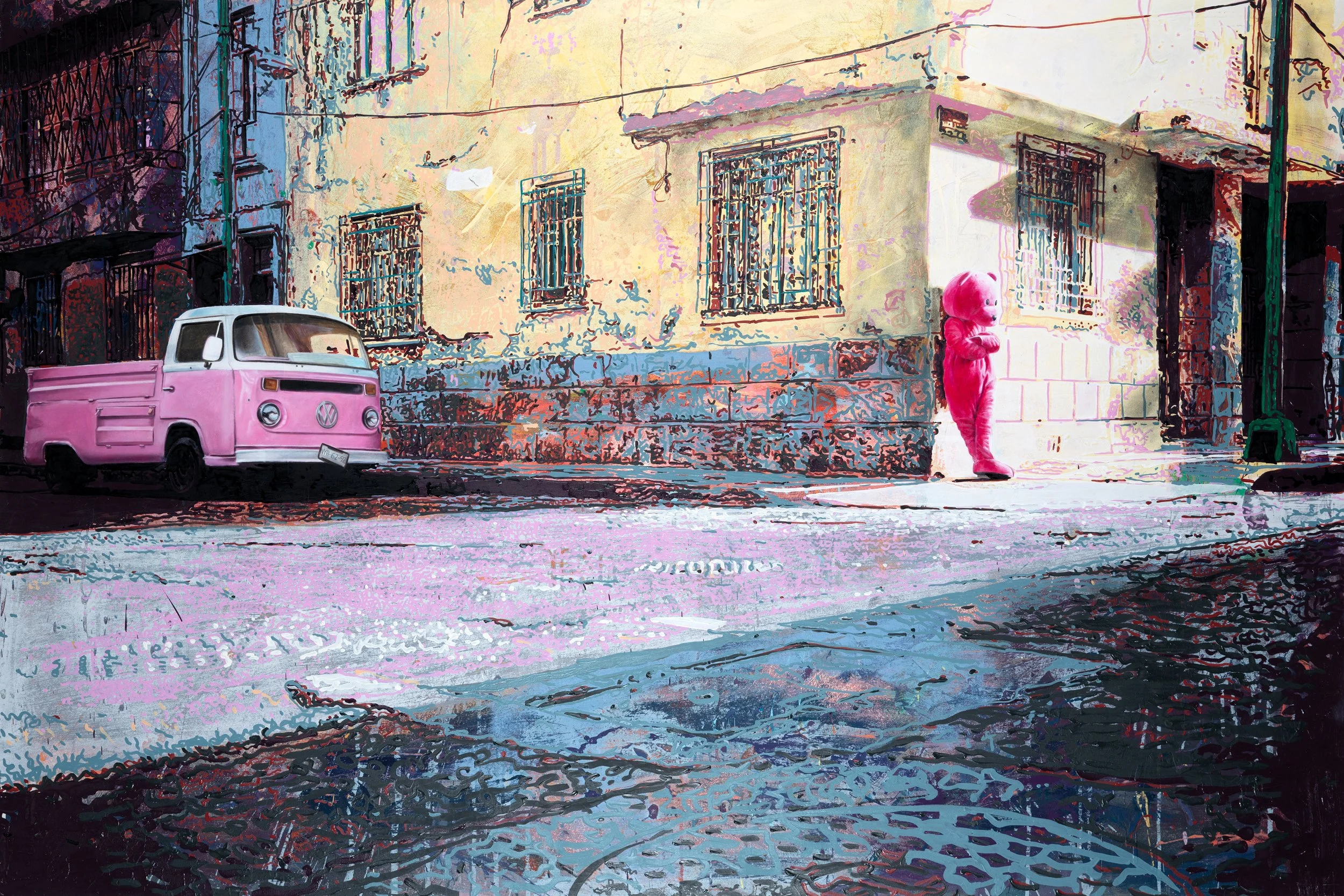 Pink Clouds And Silver Linings - 2022 - Oil and Acrylic on Ply - 183cm x 124cm
