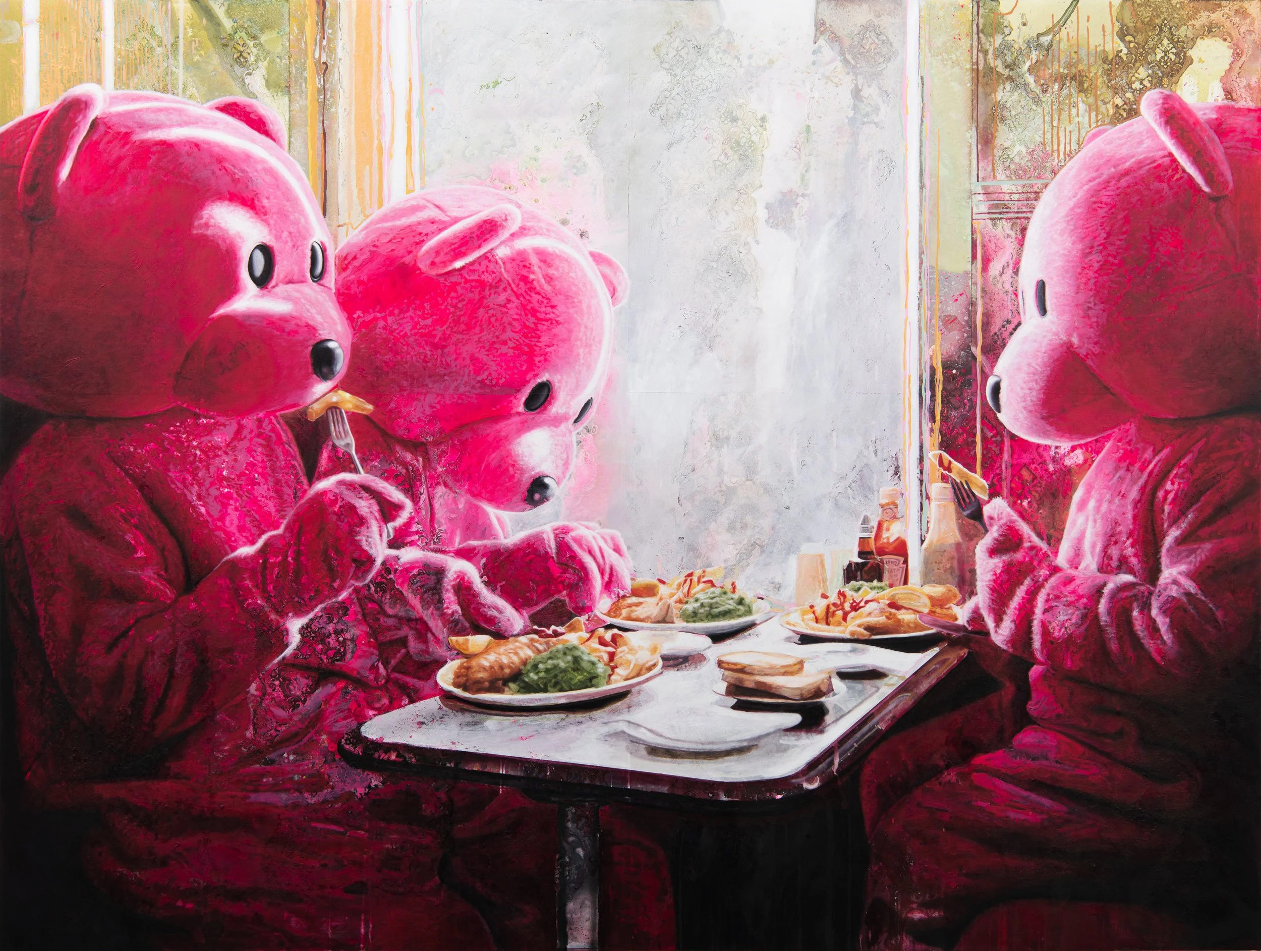 Golden Chips and The Three Bears - 2025 - Oil & Acrylic on Canvas - 244cm x 183cm
