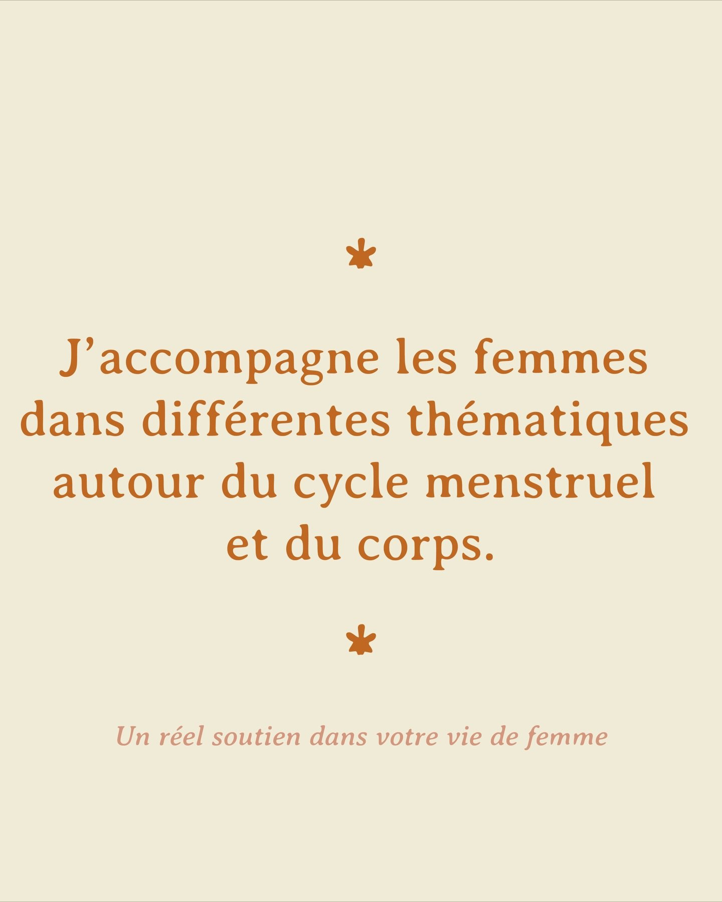 Accompagnement des femmes 
(Pr&eacute;sentiel &amp; visio) 

J&rsquo;accompagne les femmes dans diff&eacute;rentes th&eacute;matiques autour du cycle menstruel et du corps :
* Parcours PMA 
* P&eacute;rim&eacute;nopause 
* M&eacute;nopause
* Stress -