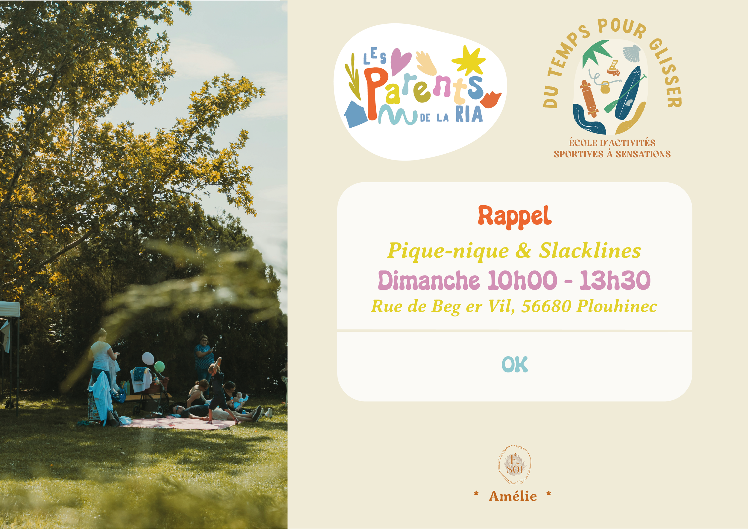 Pique-nique &amp; Slacklines futurs parents / parents bébés et enfants