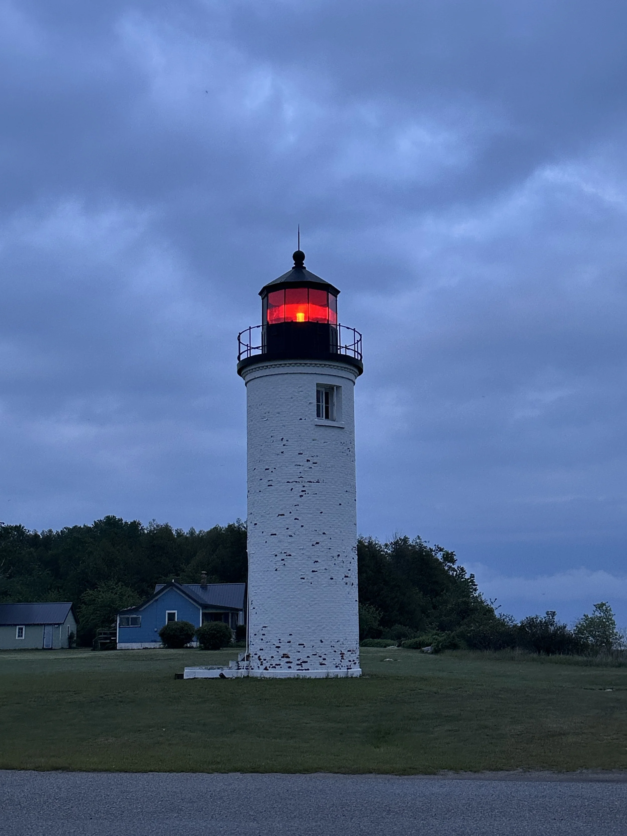 Beaver Island lighthouse at night