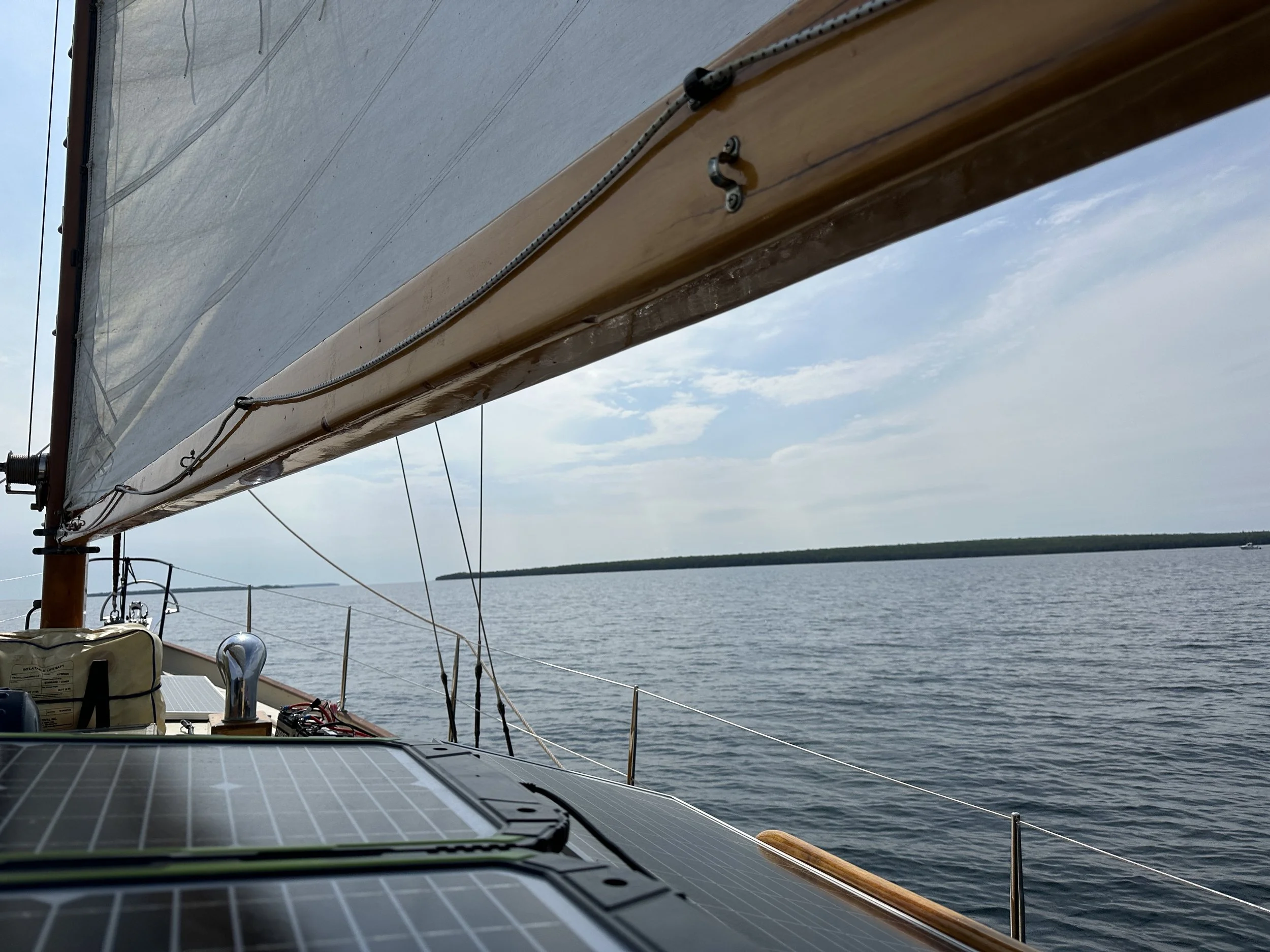 Sailing with the upper peninsula of MI in sight