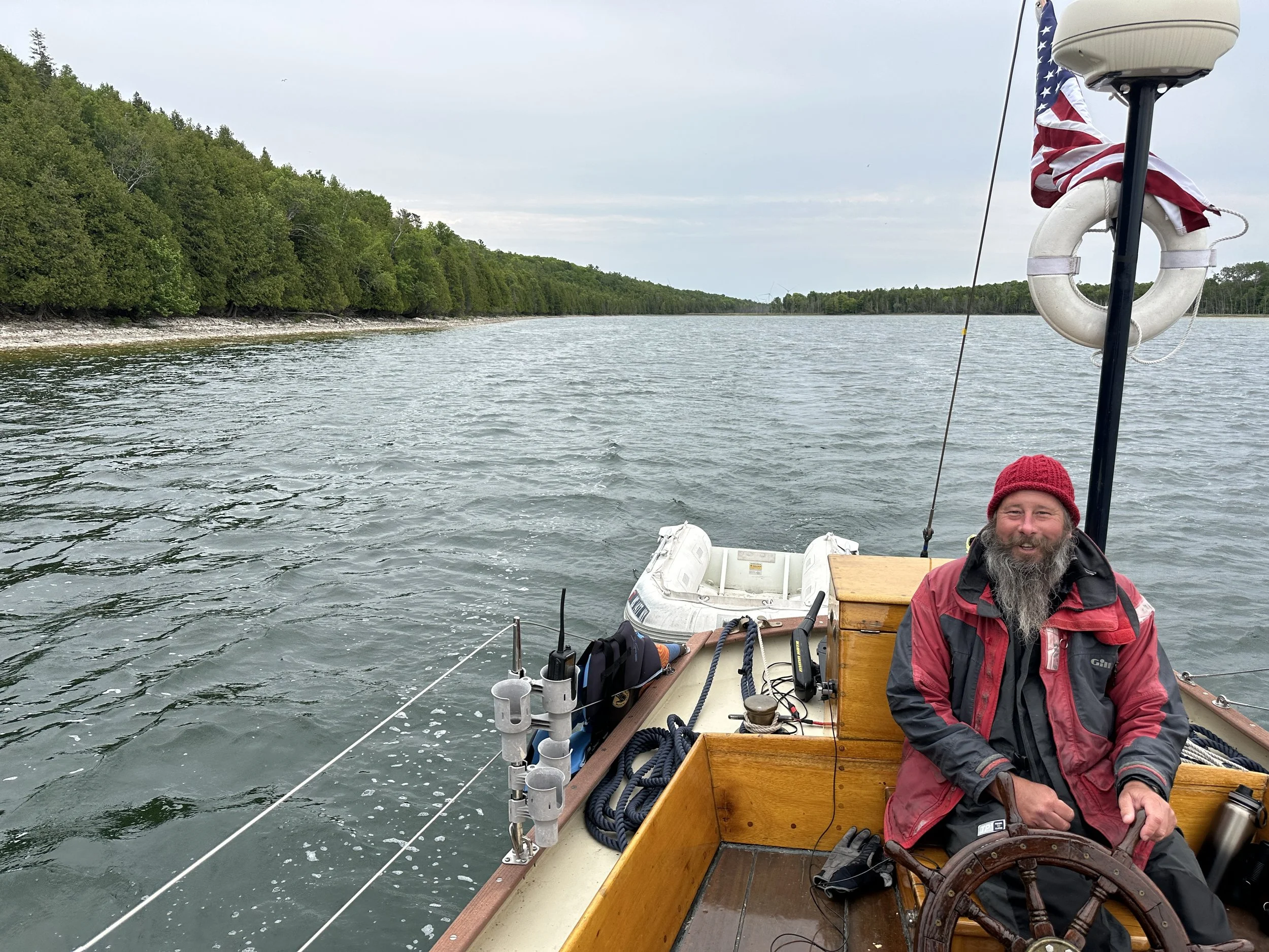 Coming out of narrow part of anchorage