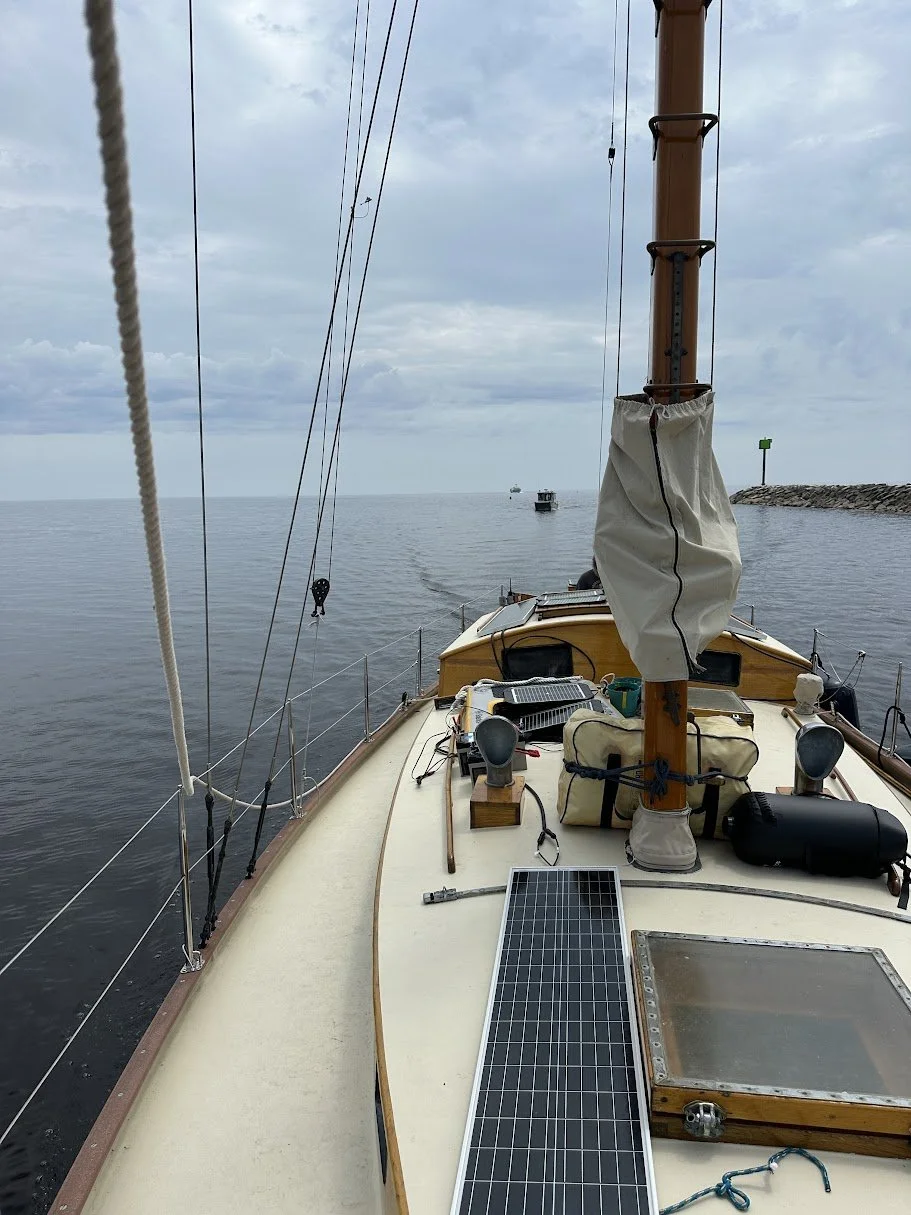 Two large boats follow us in