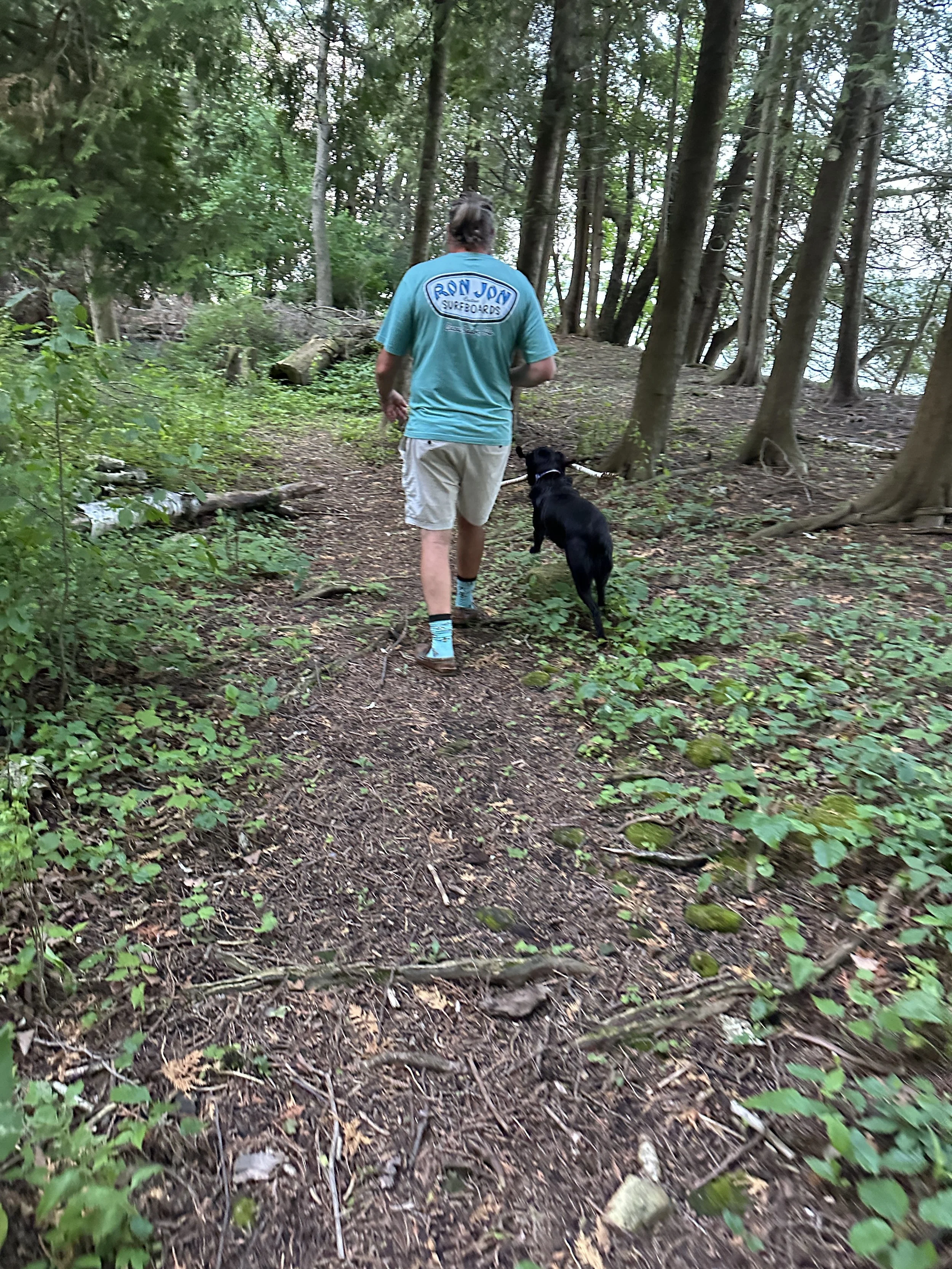 Kona and Captain hiking