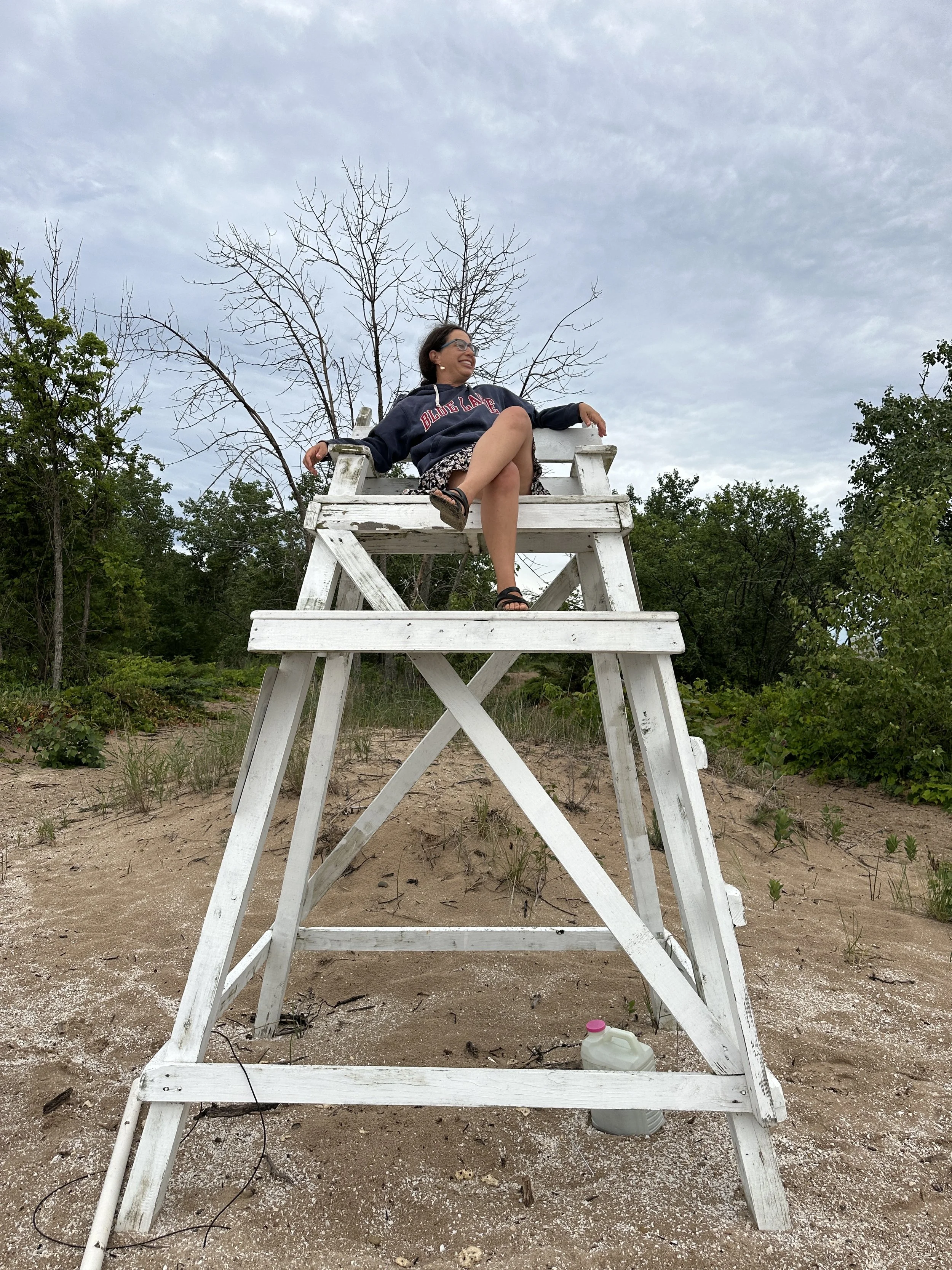 Fun life guard chair at beach