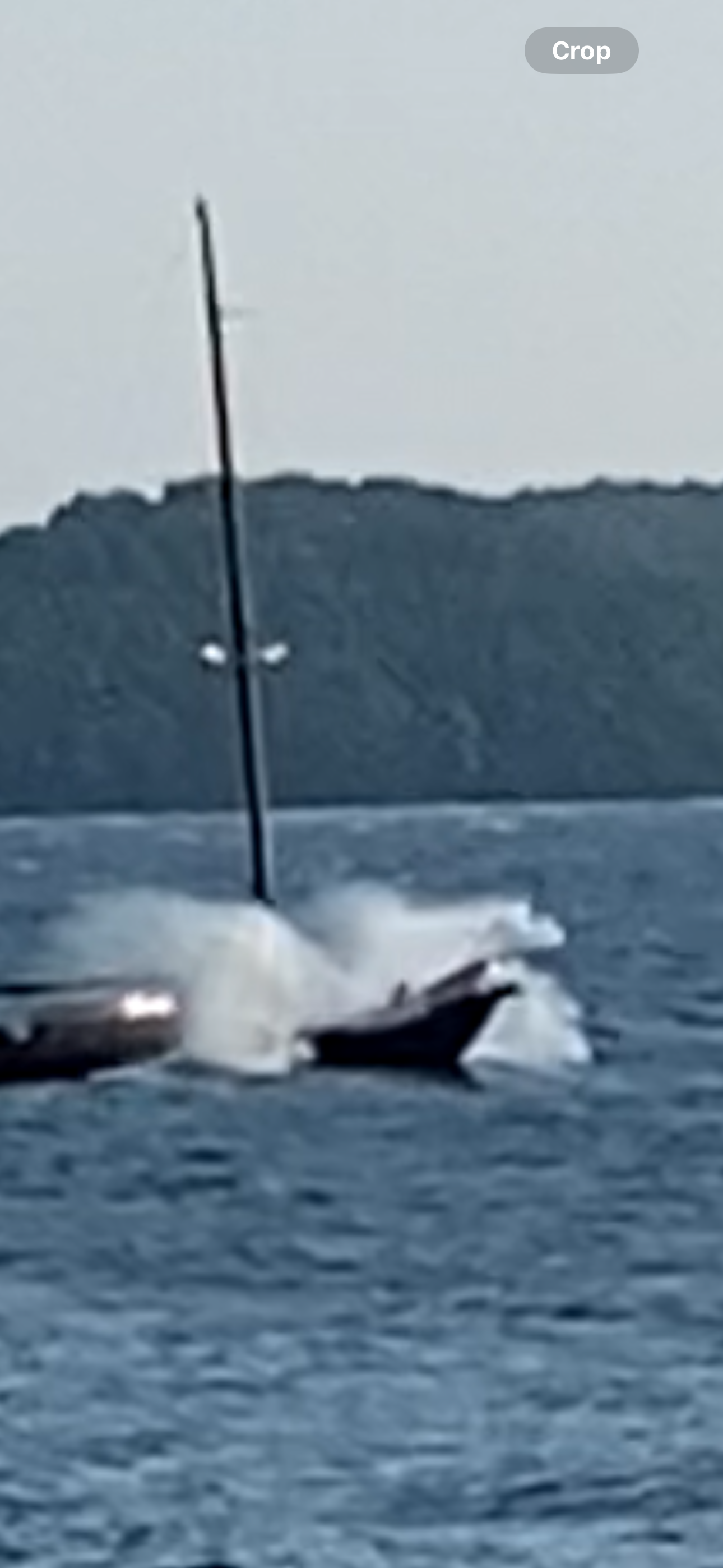 A screen shot of us from shore