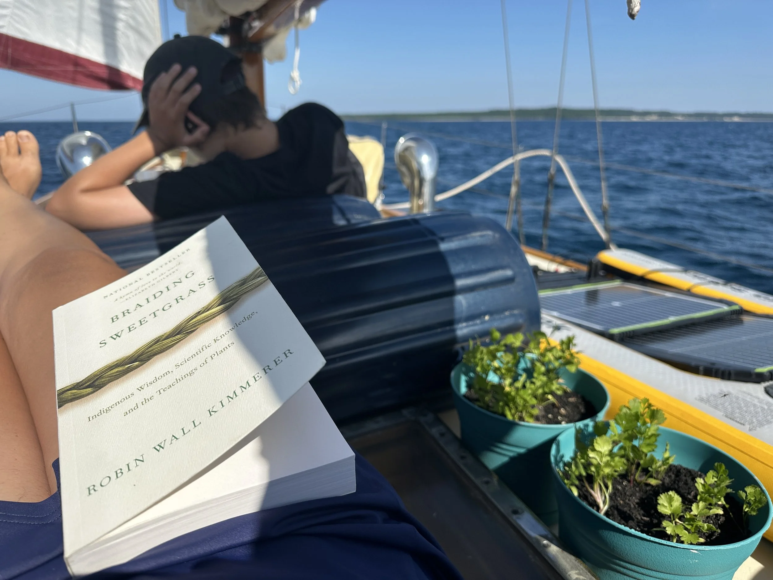 Enjoying deck time with Bert