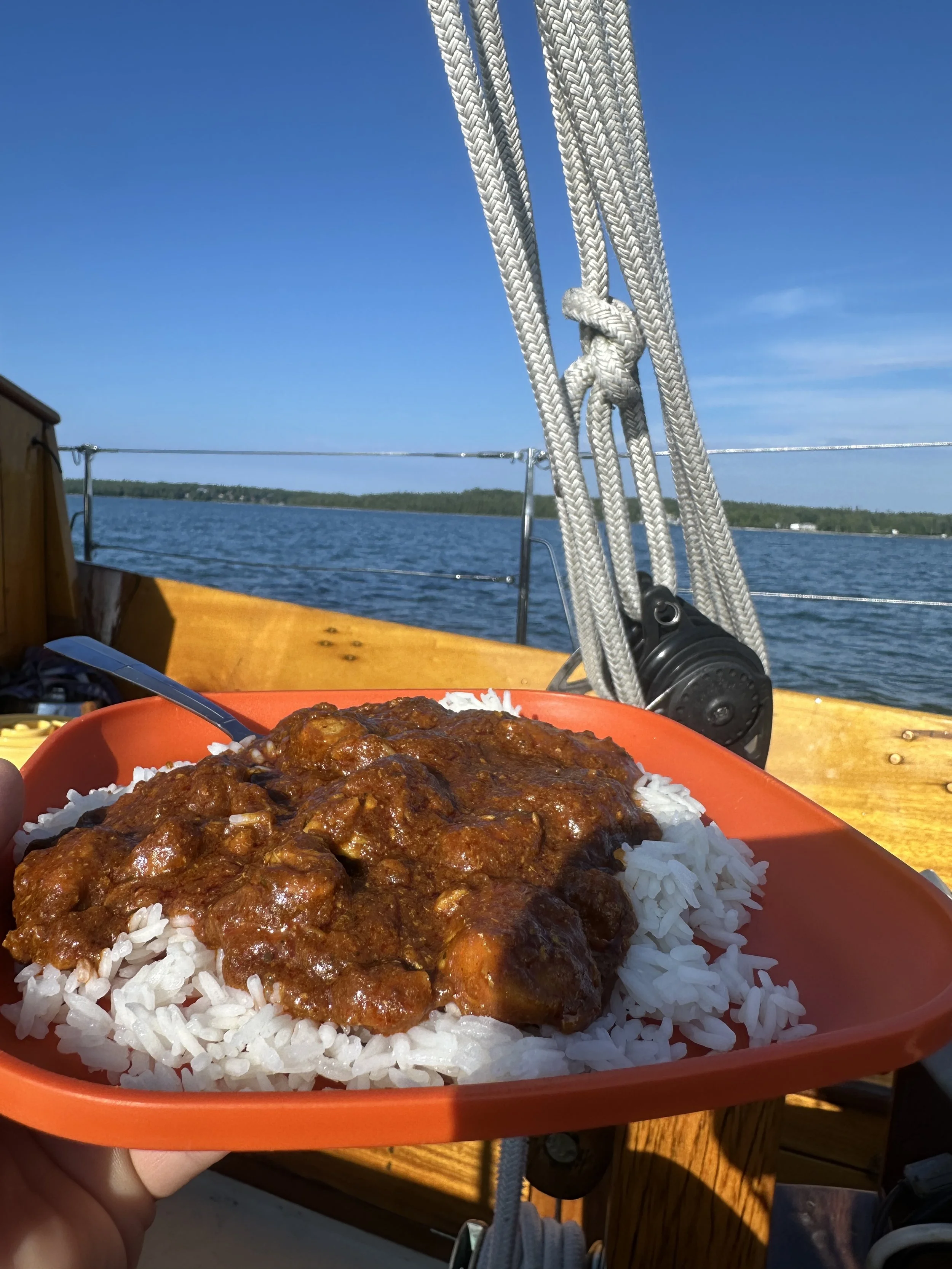 Curry while underway, courtesy of Cory