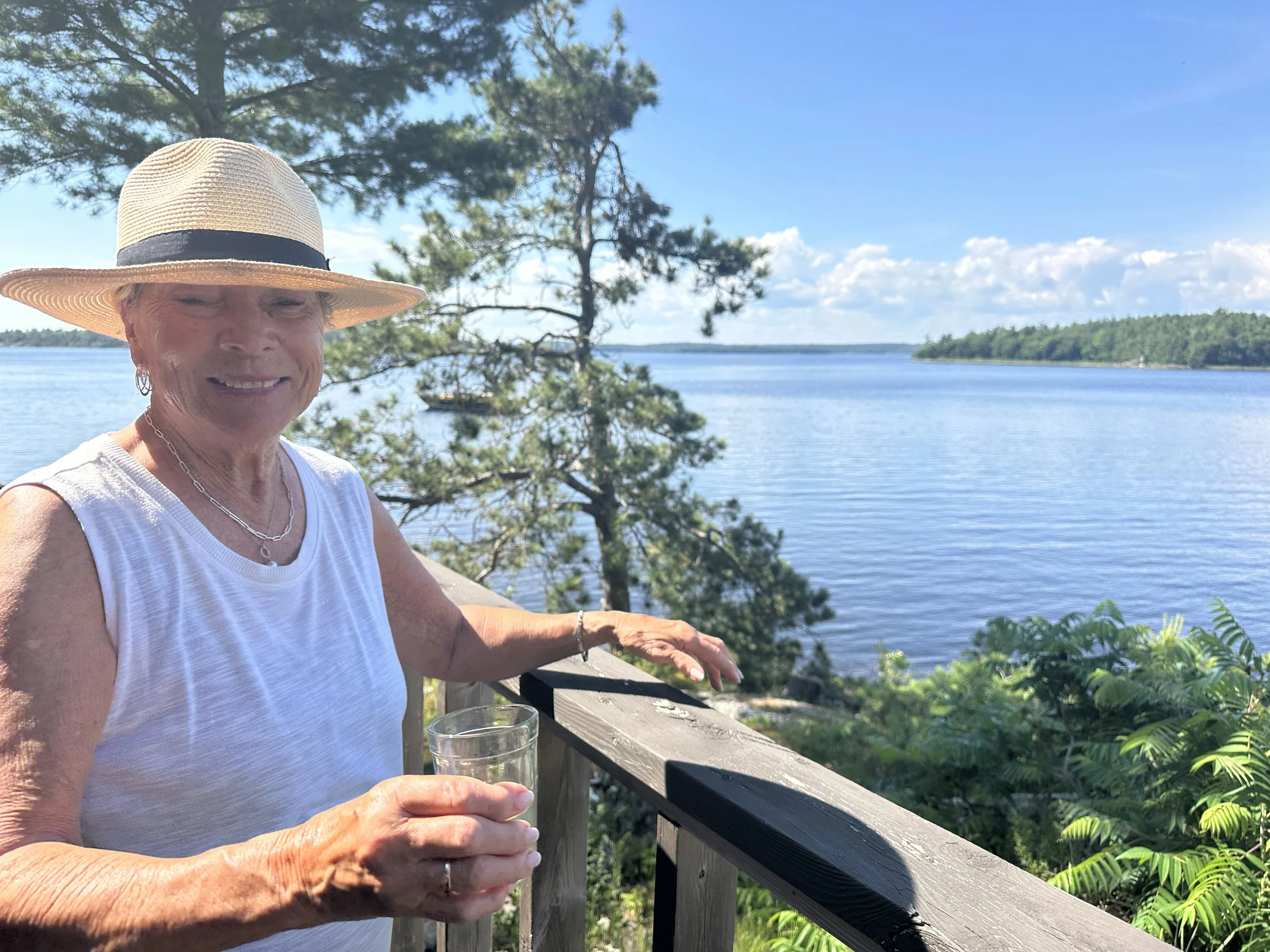 Monica showing off her amazing deck view